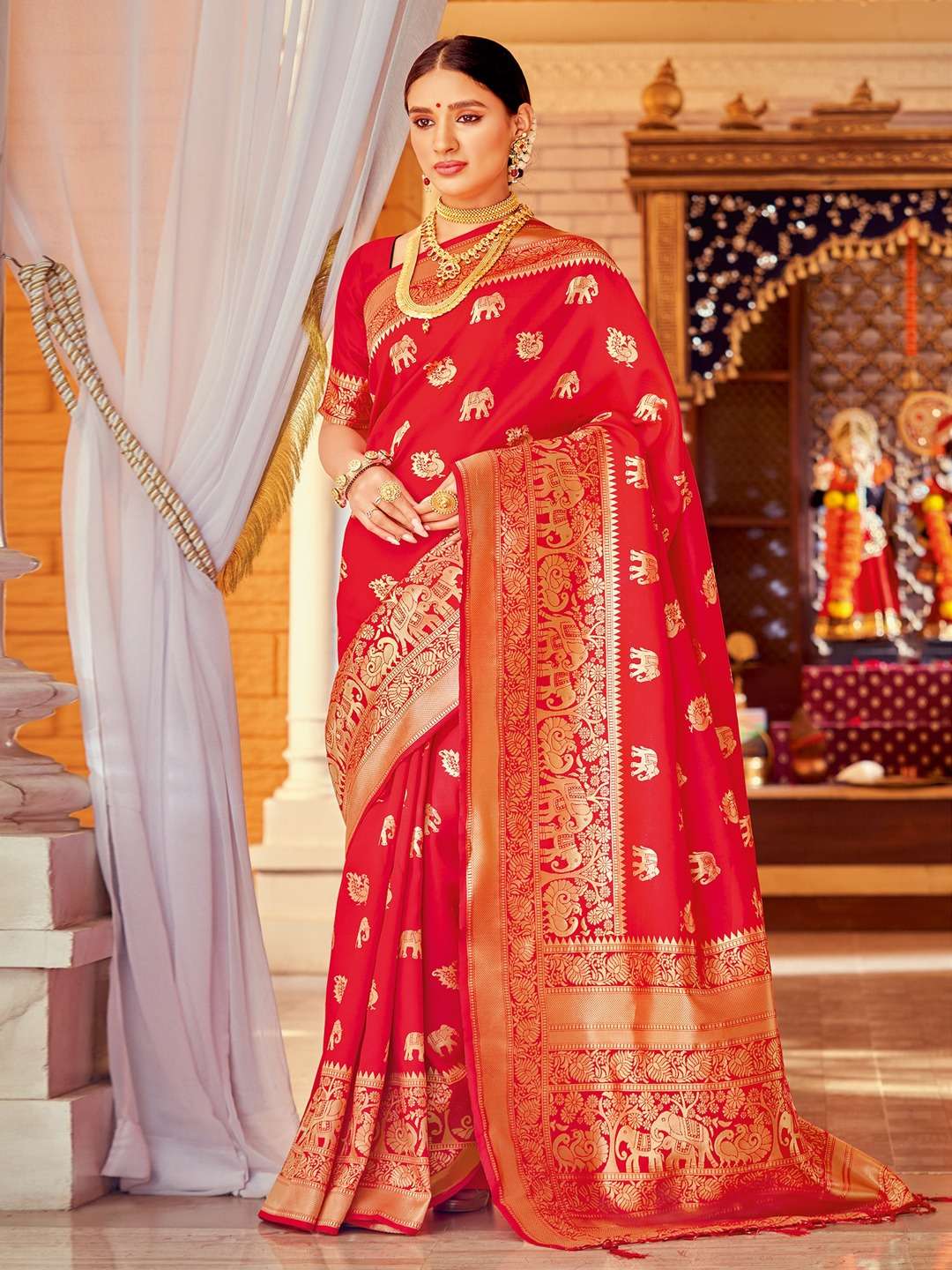 Apple Pooja Vol 4 Festive Designer Silk Saree Wholesale catalog