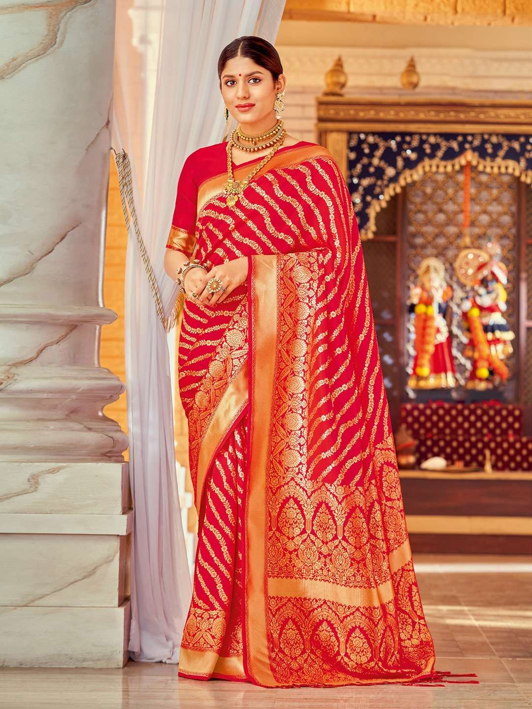 Apple Pooja Vol 4 Festive Designer Silk Saree Wholesale catalog