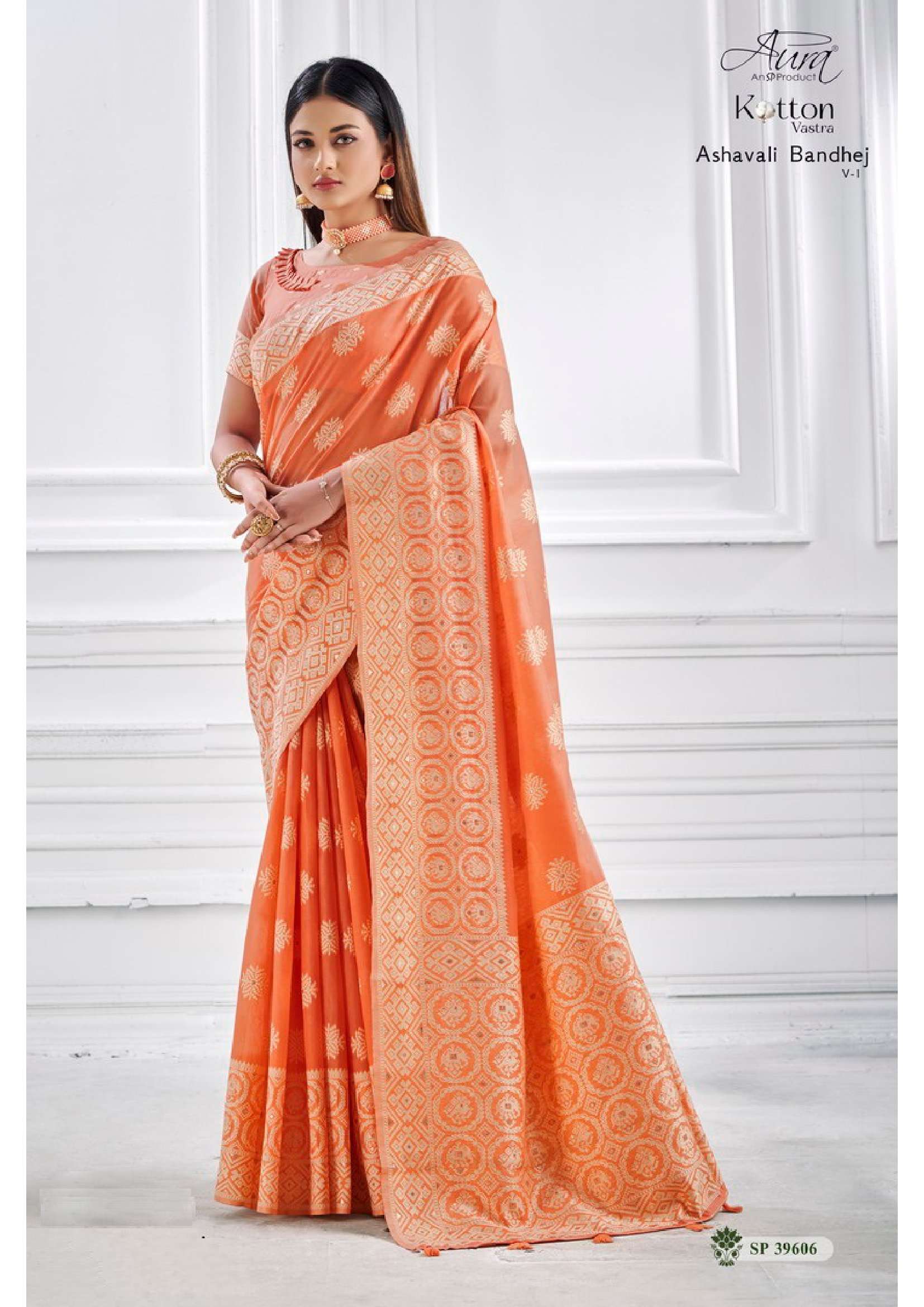 Aura Ashavali Bandhej Vol 1 Designer Cotton Saree Wholesale catalog