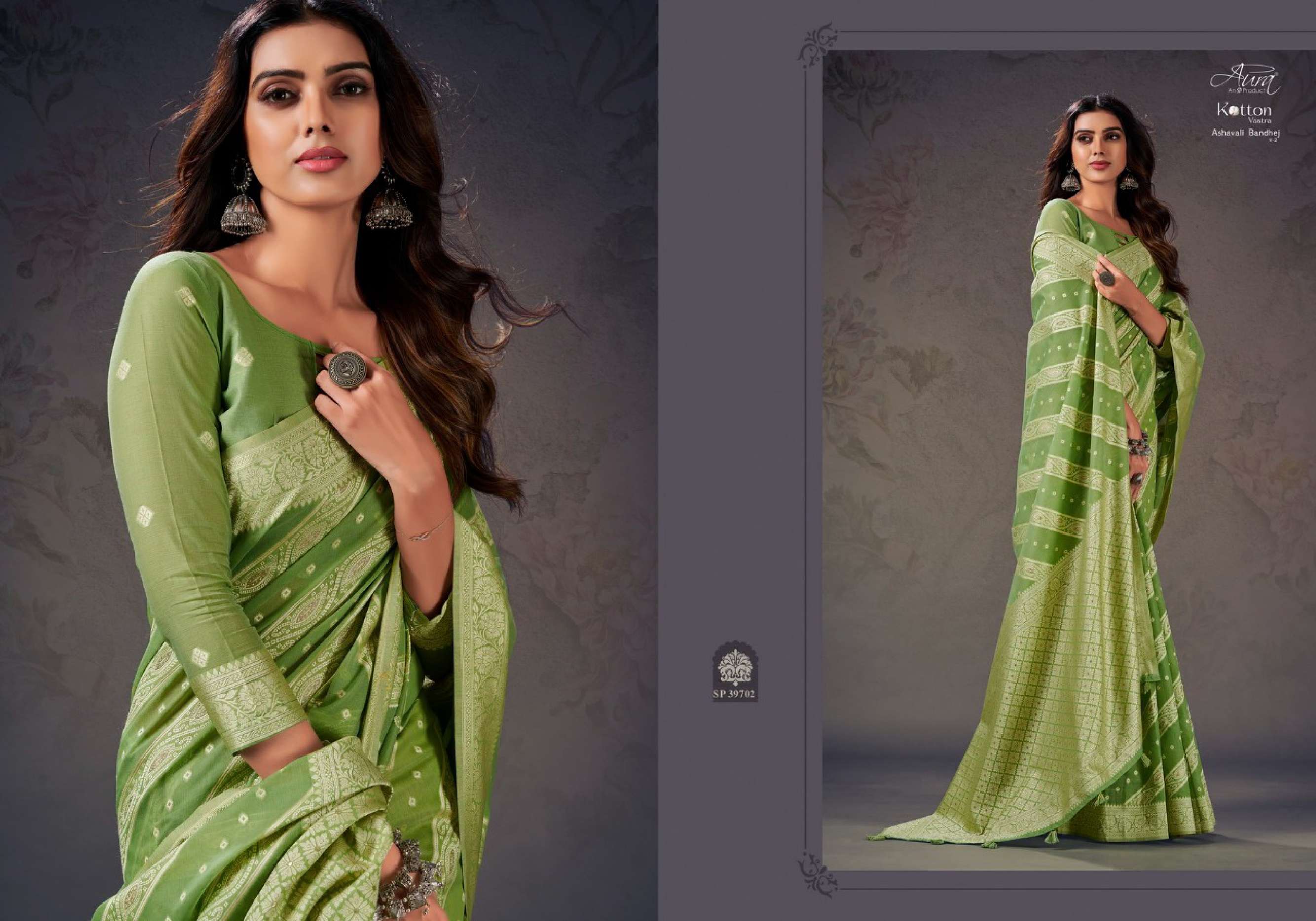 Aura Ashavali Bandhej Vol 2 Occasional Cotton Saree Wholesale catalog