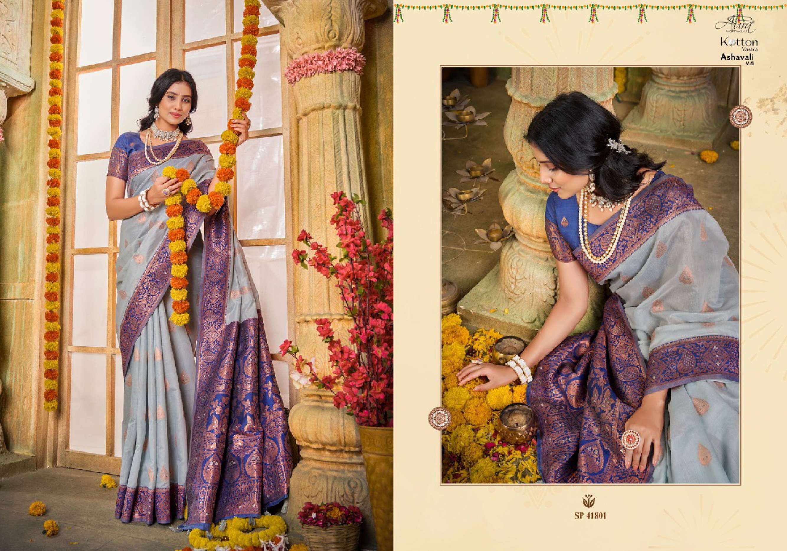 Aura Ashavali Vol 5 Traditional Cotton Saree Wholesale catalog