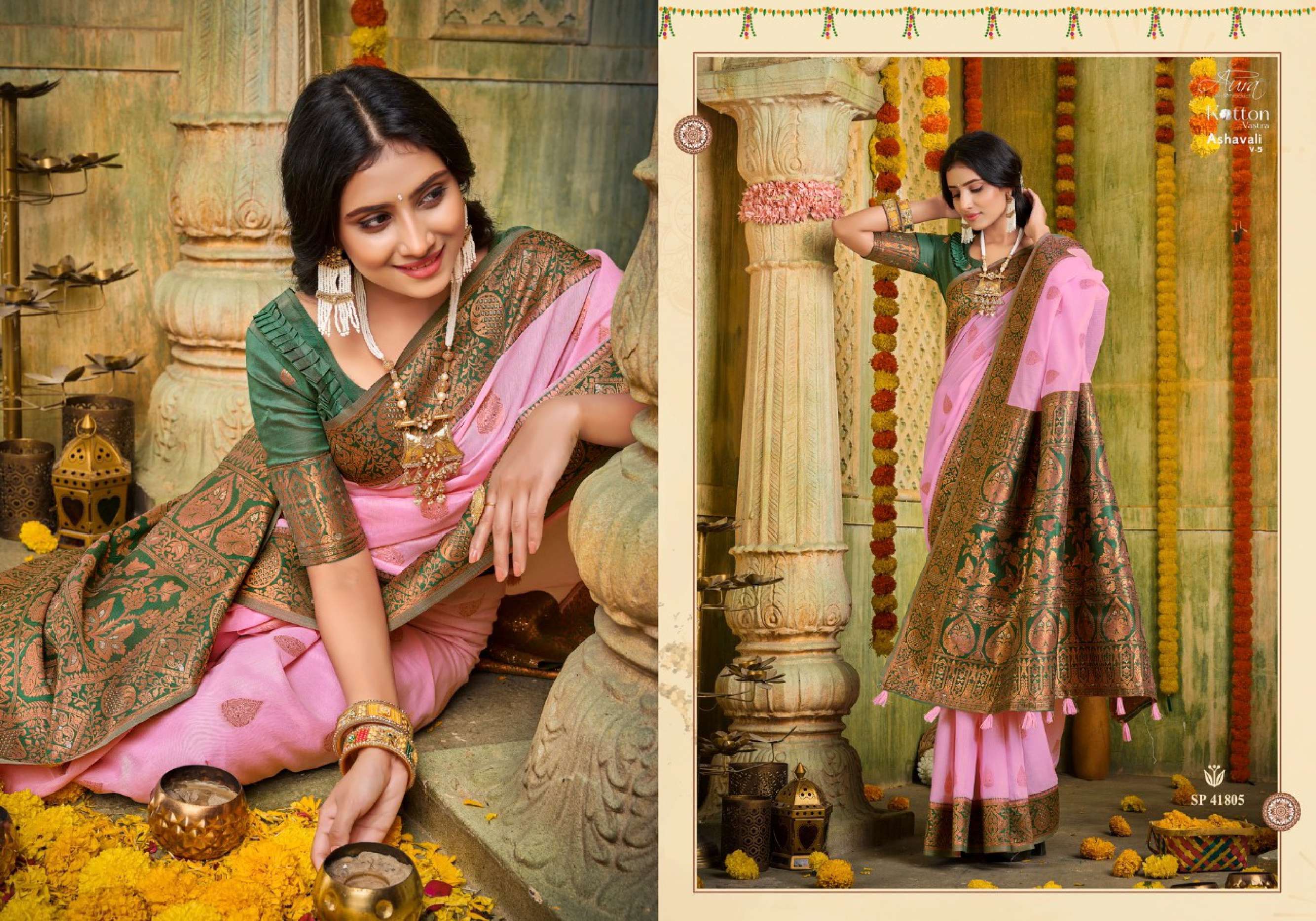 Aura Ashavali Vol 5 Traditional Cotton Saree Wholesale catalog