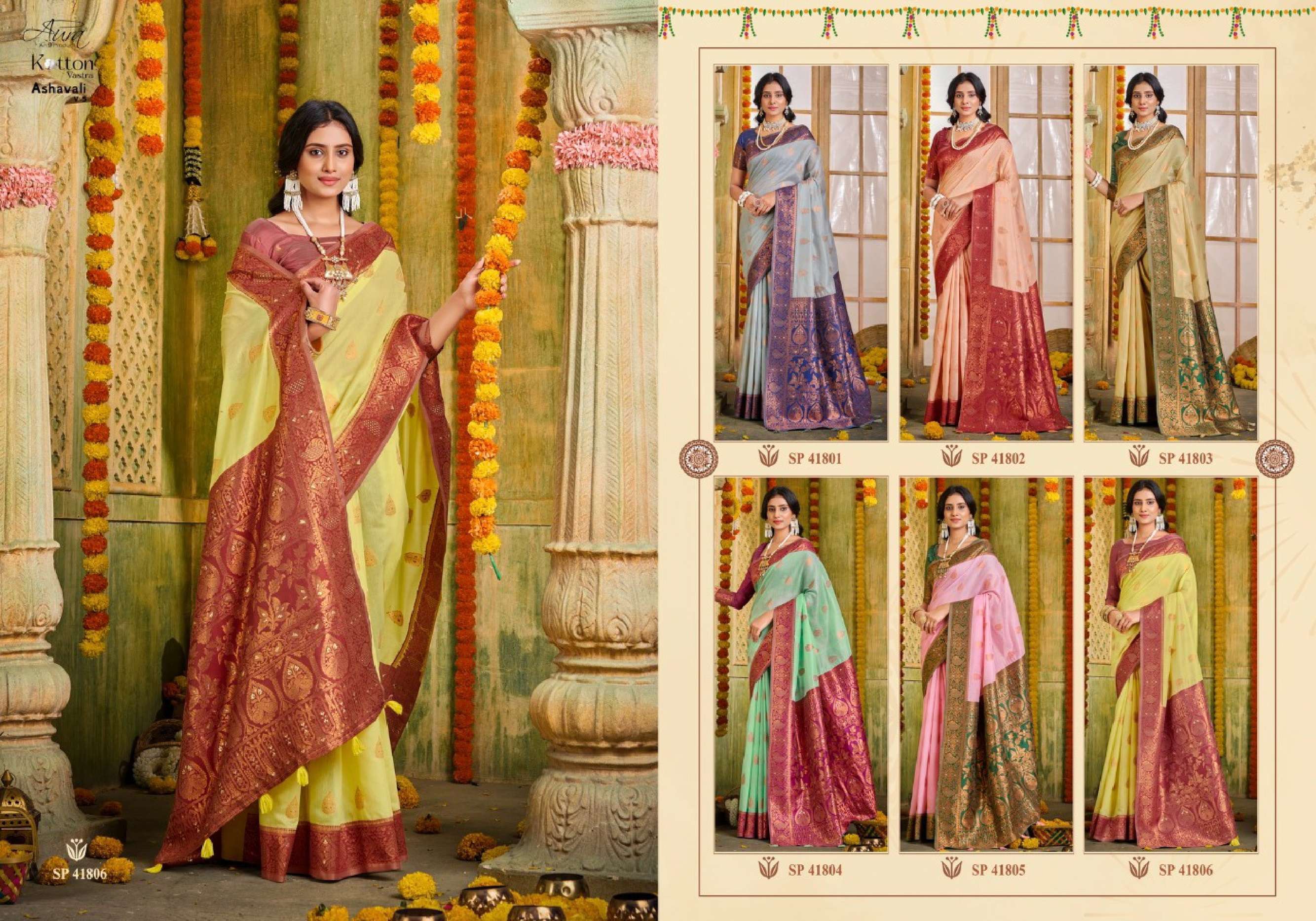 Aura Ashavali Vol 5 Traditional Cotton Saree Wholesale catalog