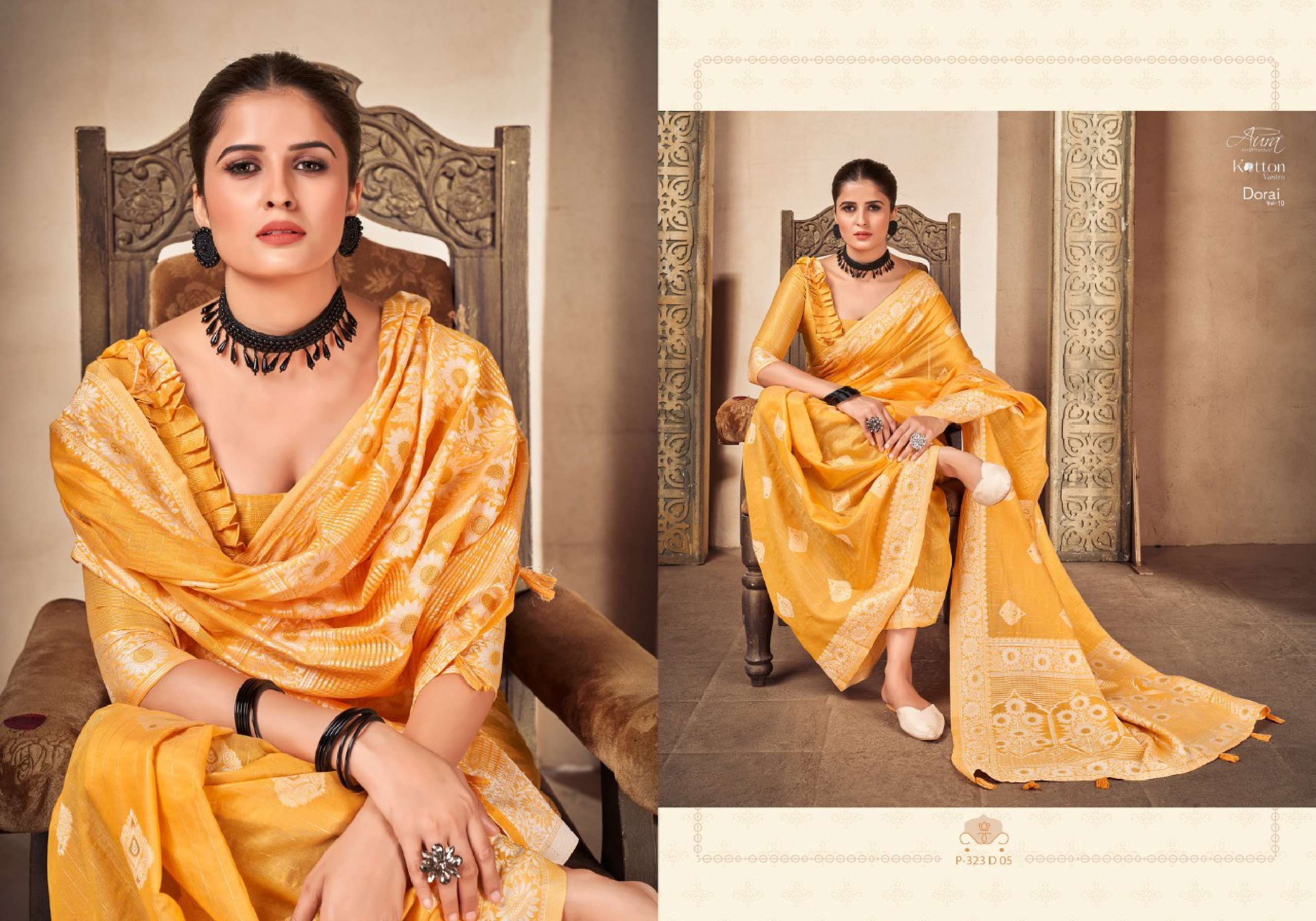 Aura Dorai Vol 10 Exclusive Cotton Saree Wholesale catalog