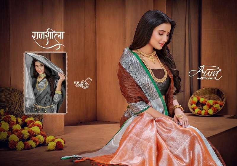 Aura Rajsheela Festive Wear Khun Silk Saree Wholesale catalog