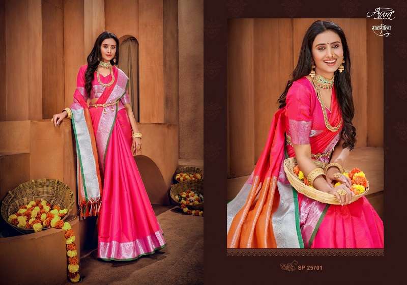 Aura Rajsheela Festive Wear Khun Silk Saree Wholesale catalog