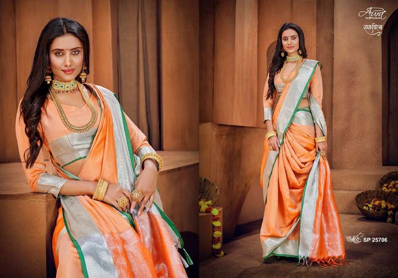 Aura Rajsheela Festive Wear Khun Silk Saree Wholesale catalog