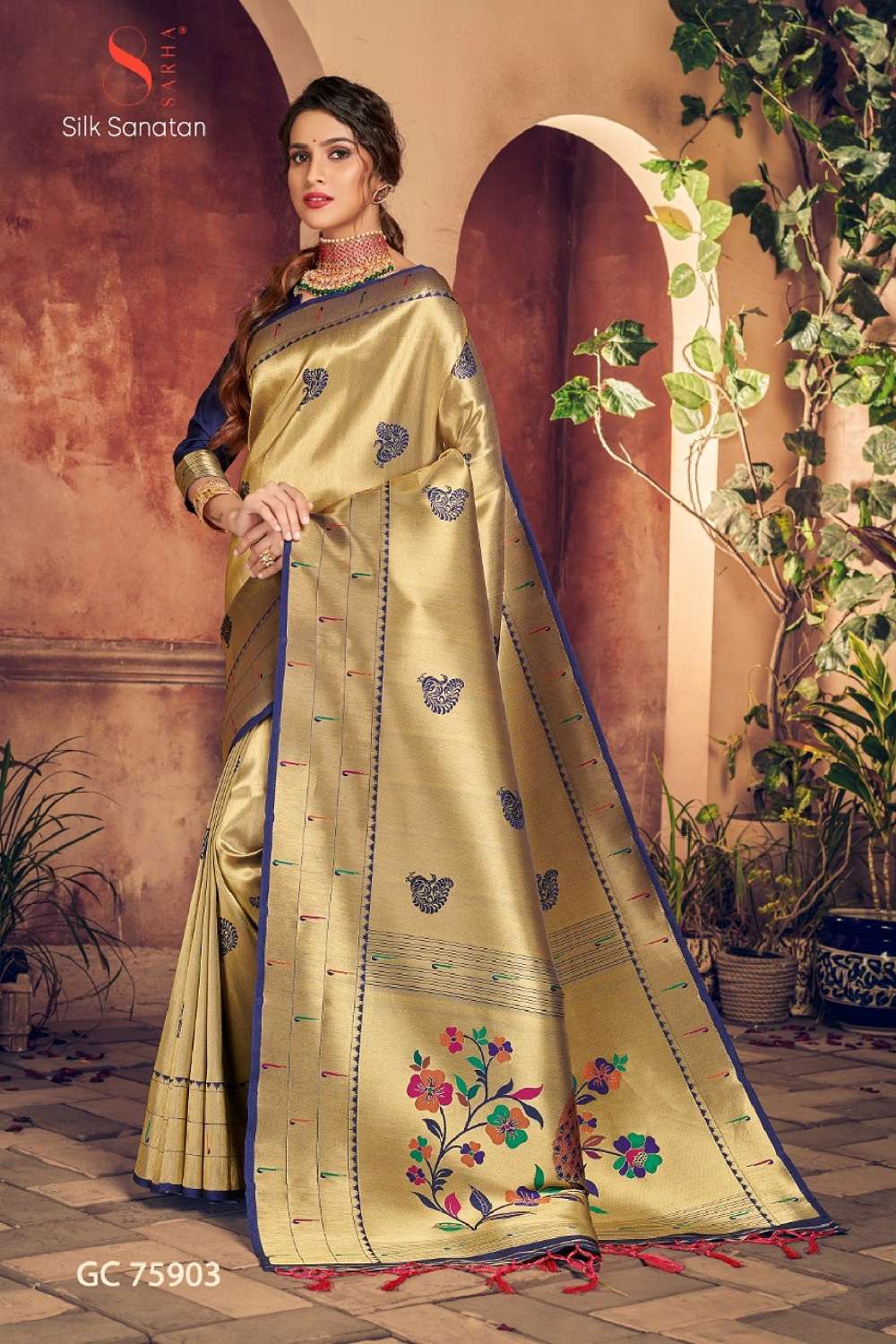 Aura Silk Sanatan Designer Tissu Silk Saree Wholesale catalog
