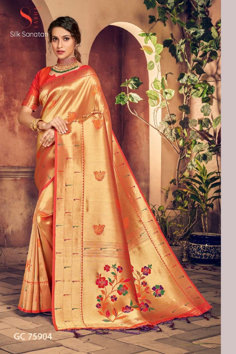 Aura Silk Sanatan Designer Tissu Silk Saree Wholesale catalog