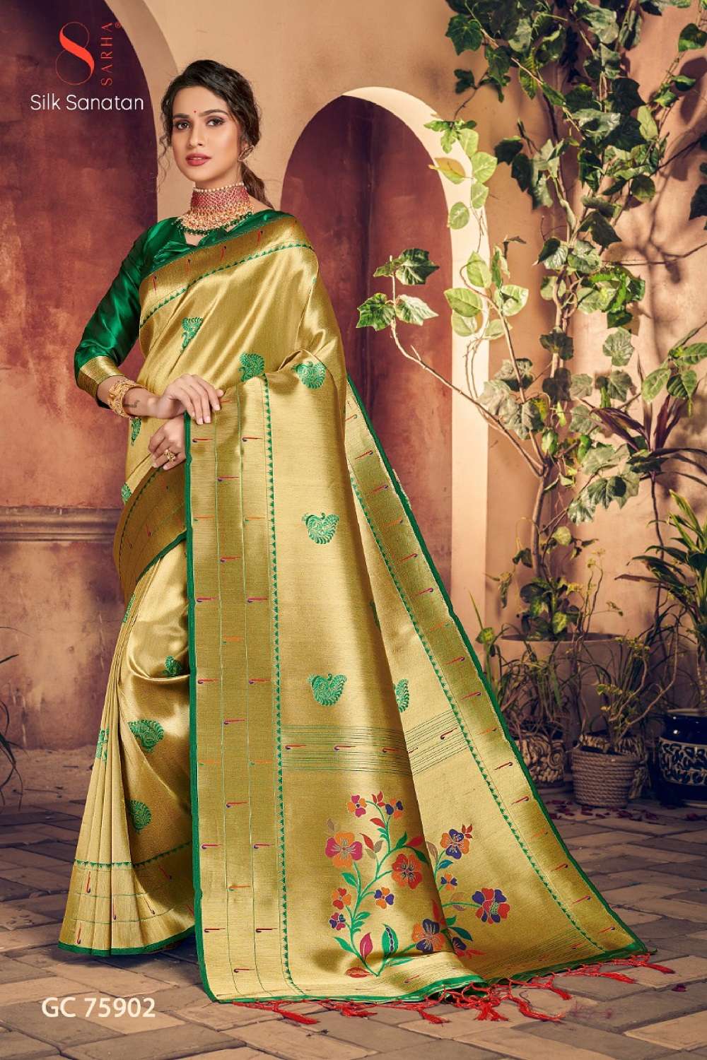 Aura Silk Sanatan Designer Tissu Silk Saree Wholesale catalog