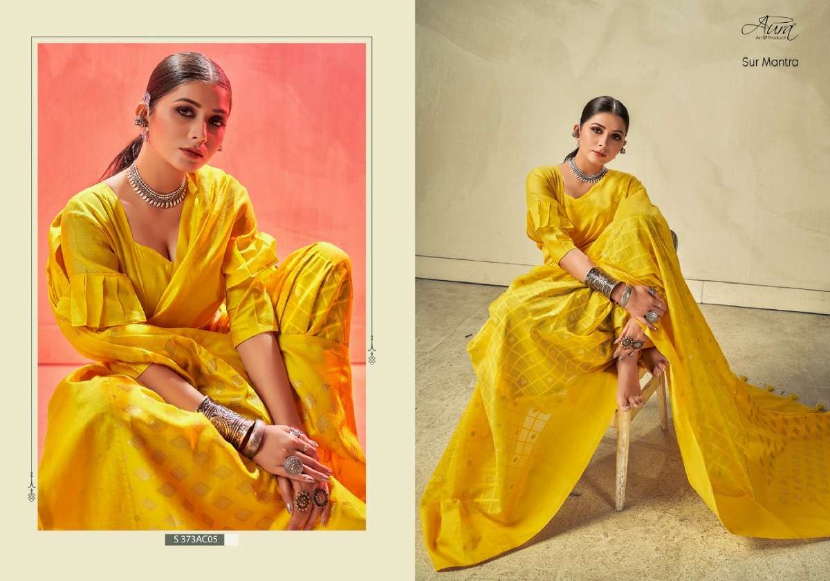 Aura Sur Mantra Exclusive Designer Cotton Saree Wholesale catalog