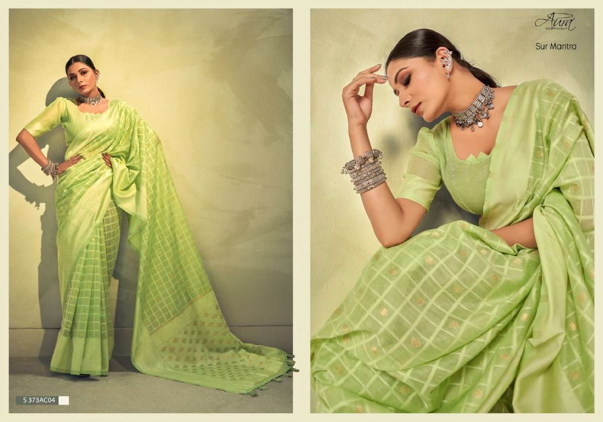 Aura Sur Mantra Exclusive Designer Cotton Saree Wholesale catalog
