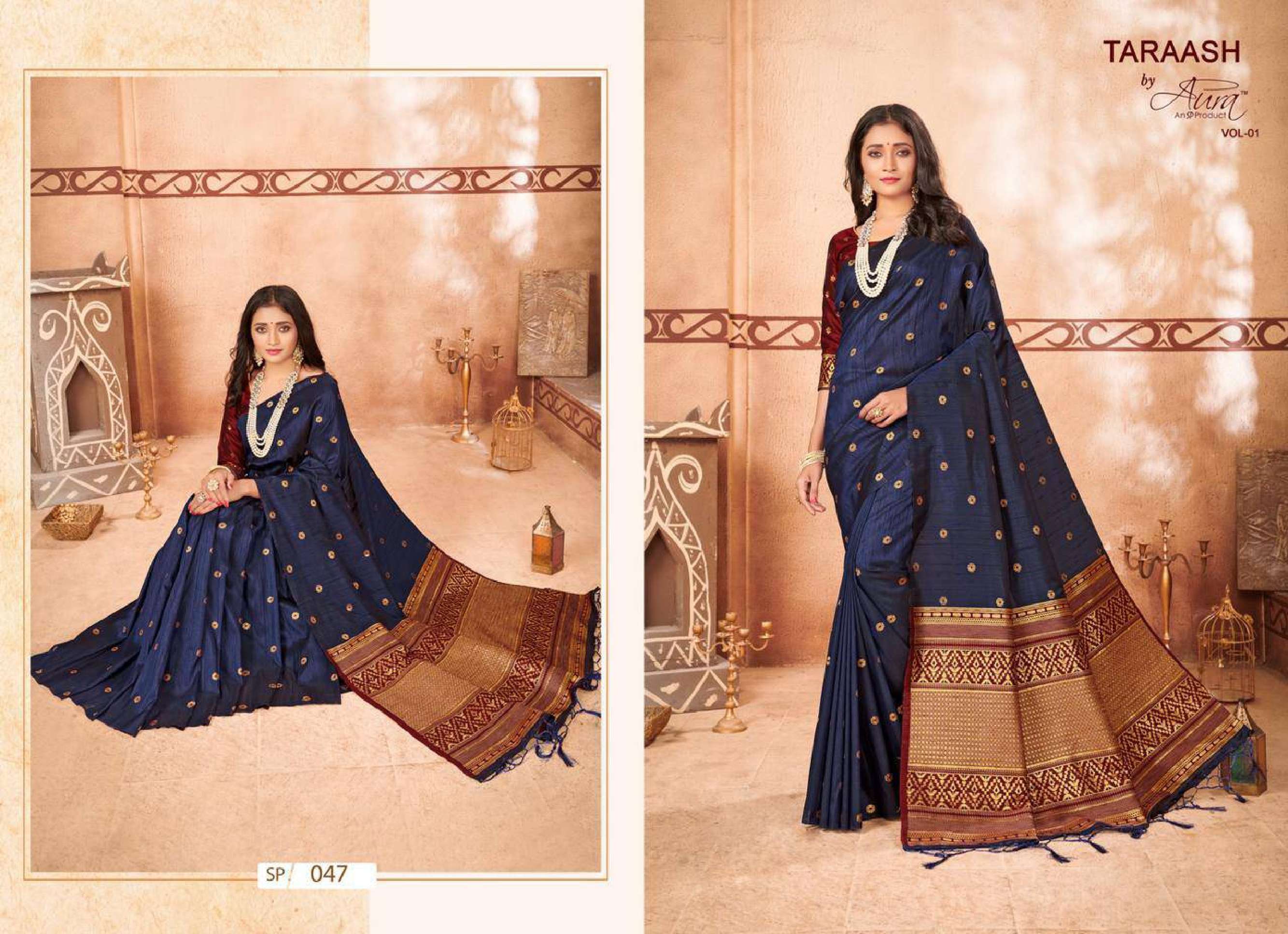Aura Taraash Vol 1 Ocassional Designer Silk Saree Wholesale catalog