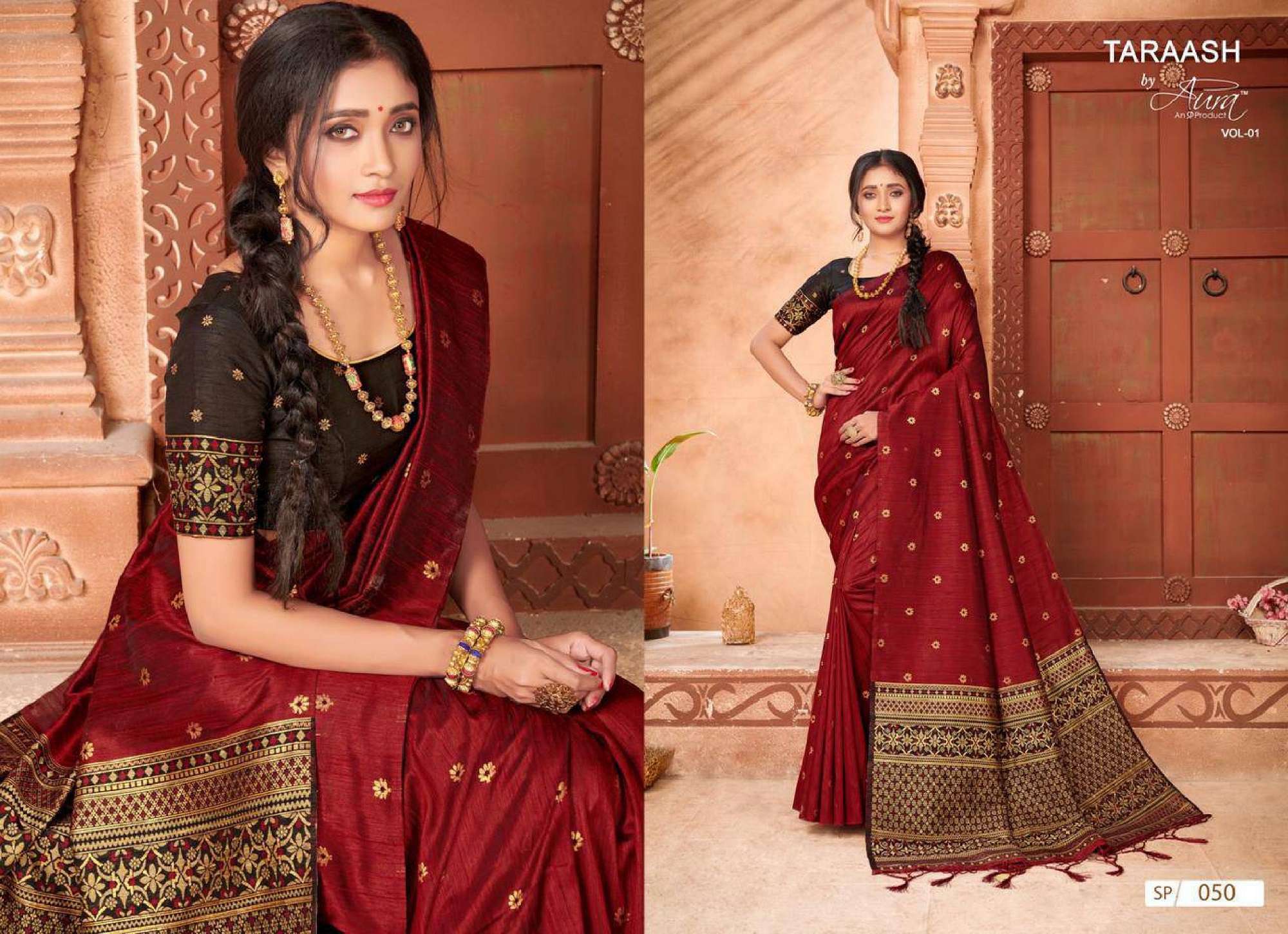 Aura Taraash Vol 1 Ocassional Designer Silk Saree Wholesale catalog