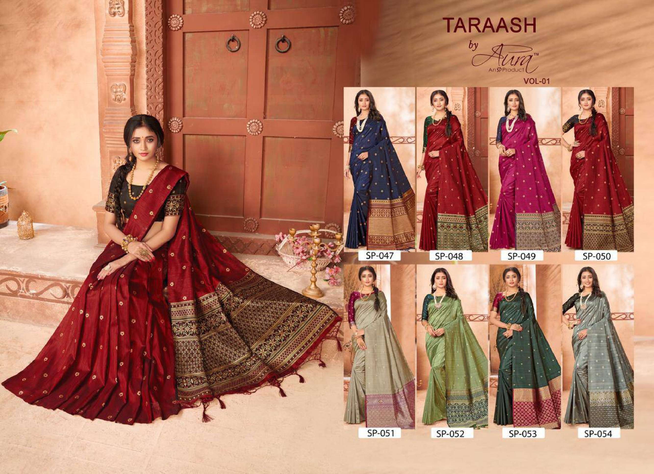 Aura Taraash Vol 1 Ocassional Designer Silk Saree Wholesale catalog