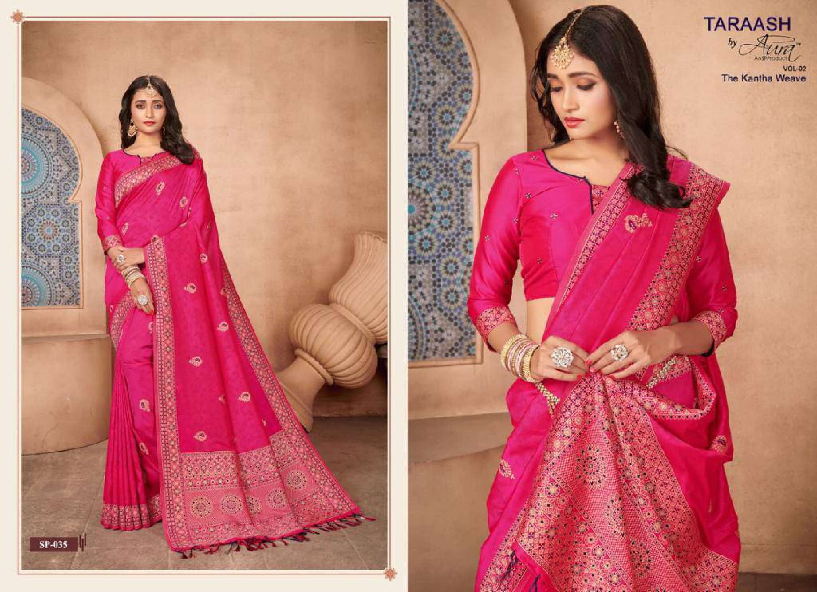 Aura Taraash Vol 2 Ocassional Designer Silk Saree Wholesale catalog