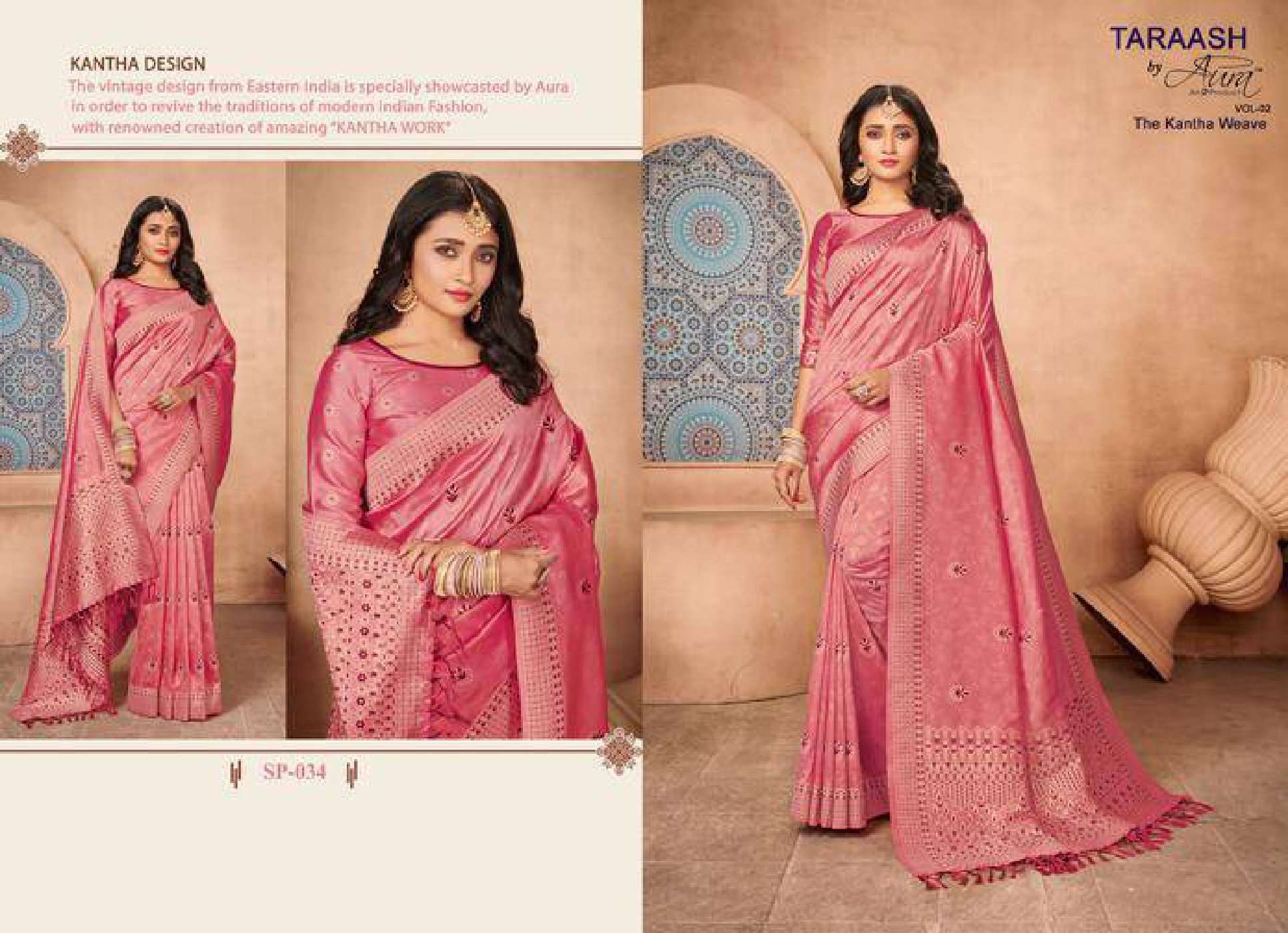 Aura Taraash Vol 2 Ocassional Designer Silk Saree Wholesale catalog