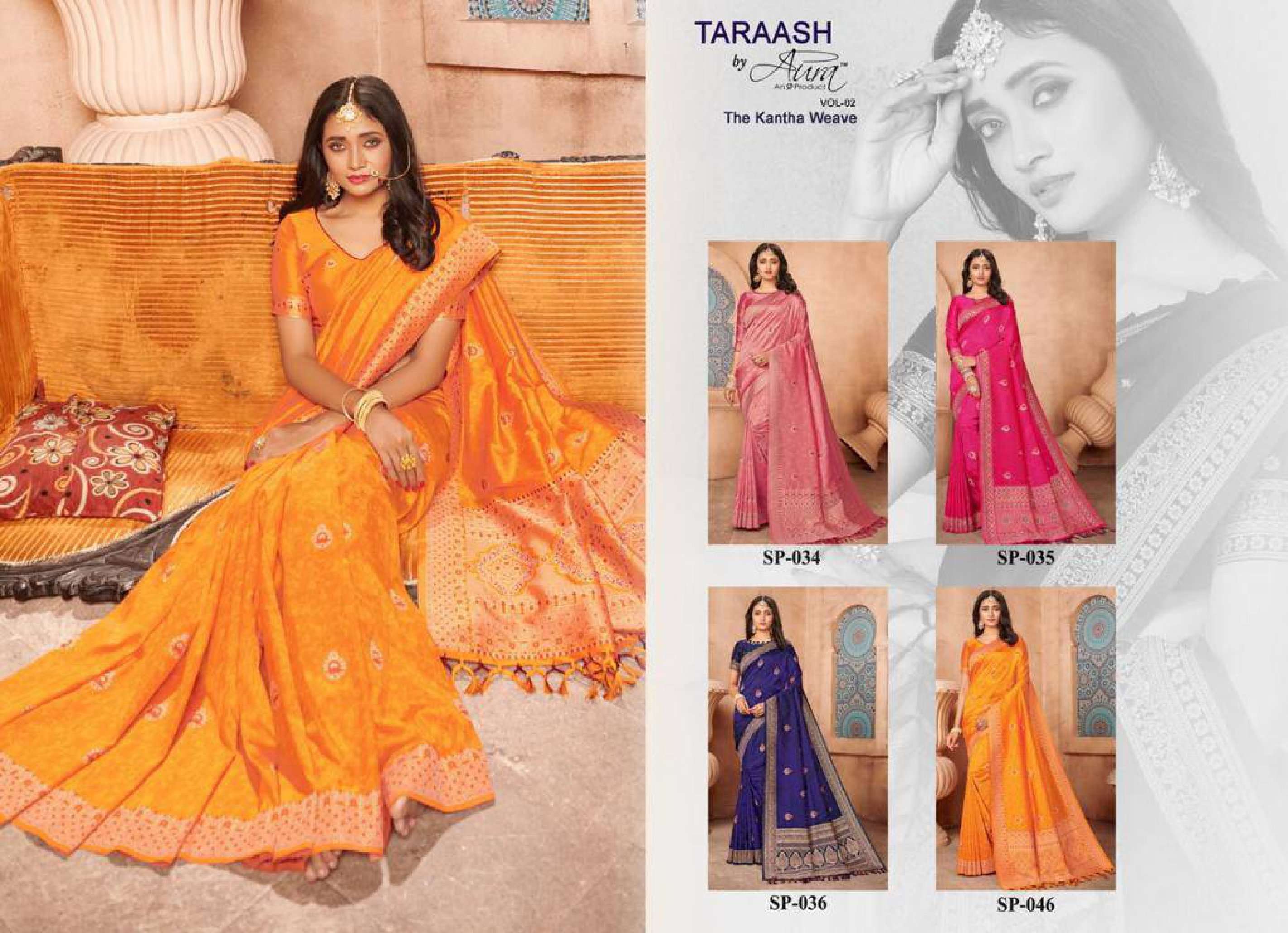Aura Taraash Vol 2 Ocassional Designer Silk Saree Wholesale catalog