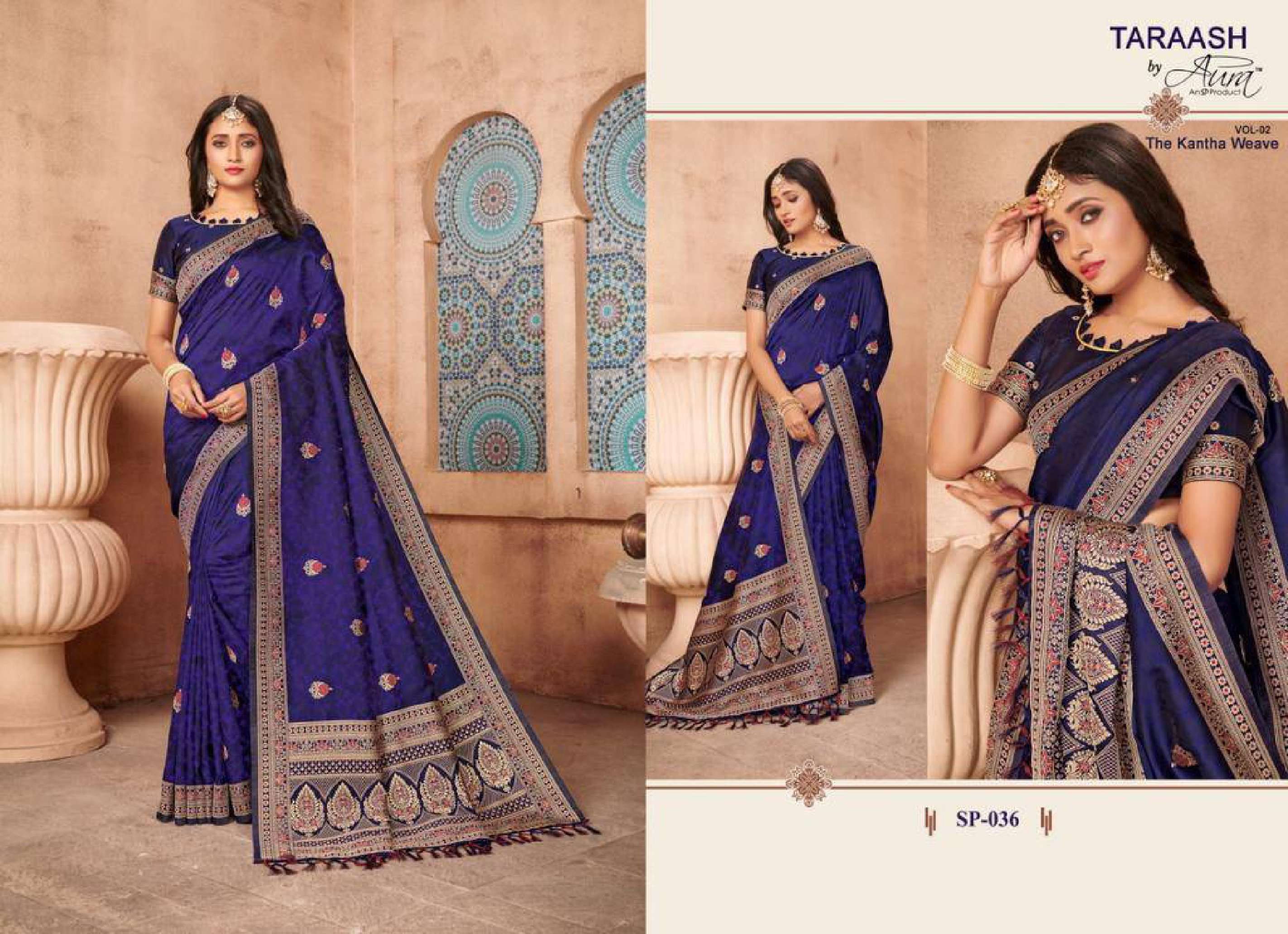 Aura Taraash Vol 2 Ocassional Designer Silk Saree Wholesale catalog