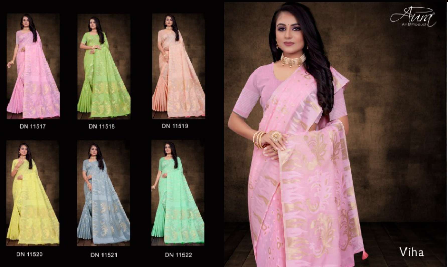 Aura Viha Fastive Designer Cotton Saree Wholesale catalog