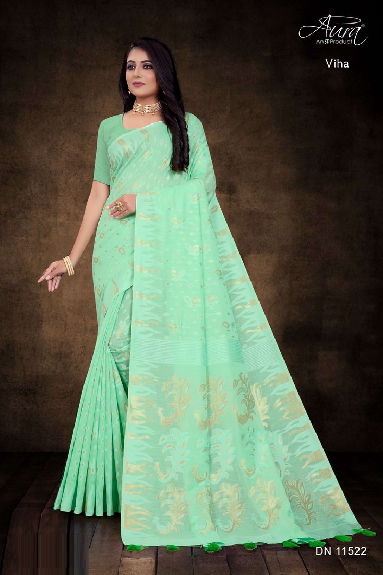 Aura Viha Fastive Designer Cotton Saree Wholesale catalog