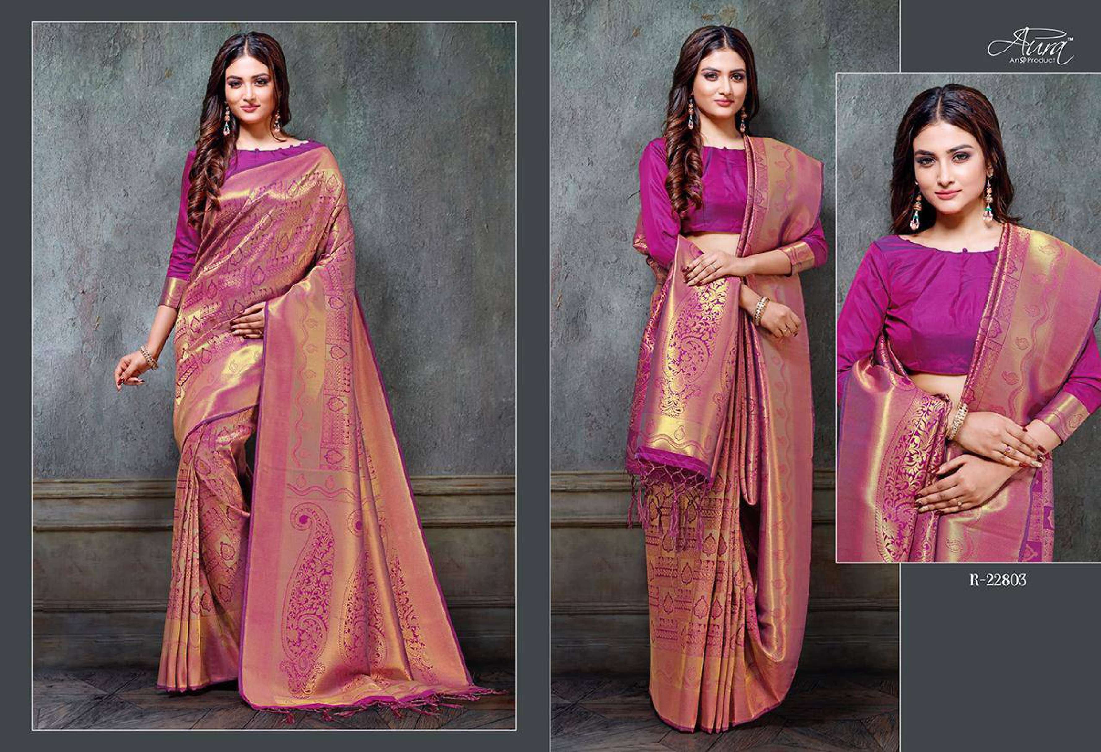 Aura Yana Ocassional Designer Silk Saree Wholesale catalog