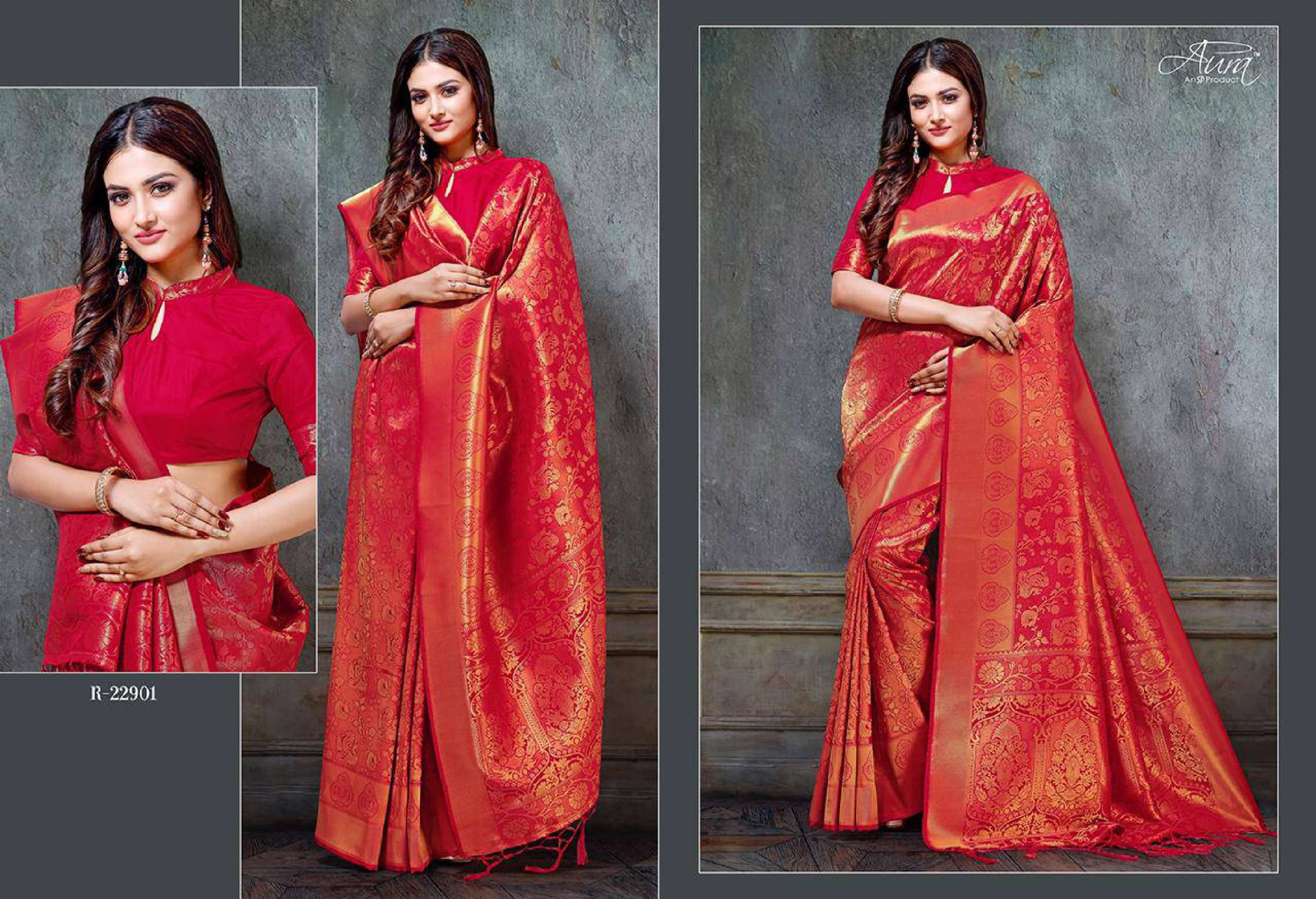 Aura Yana Ocassional Designer Silk Saree Wholesale catalog