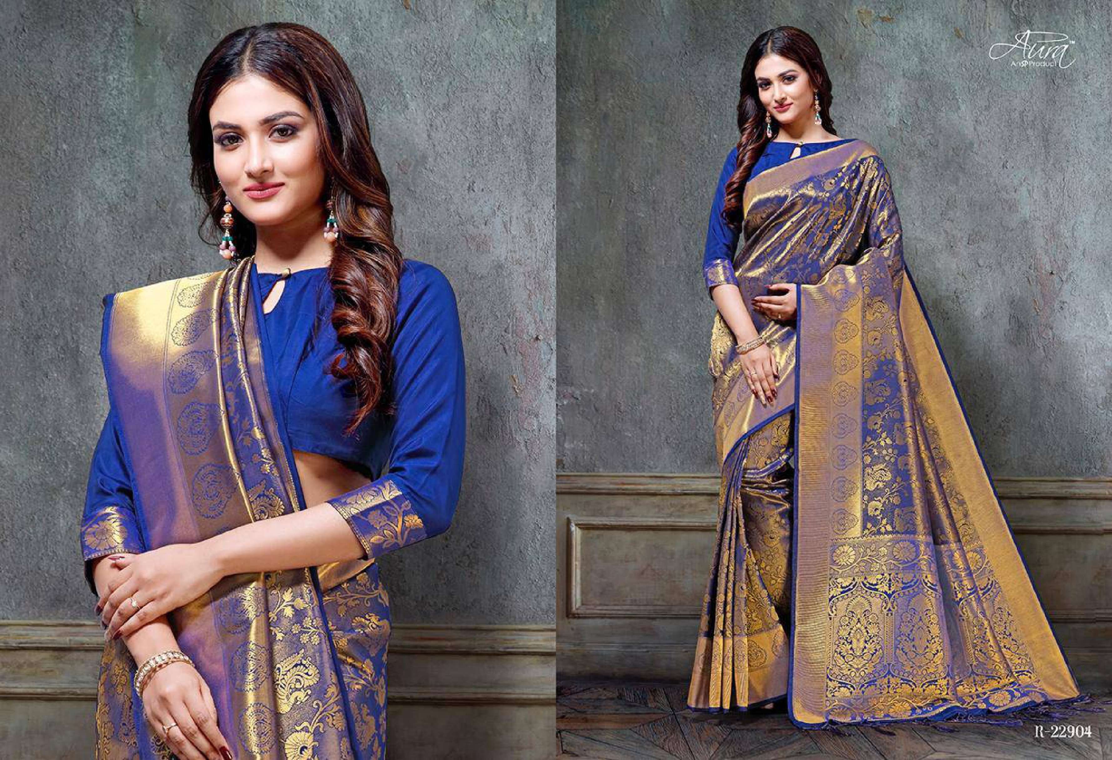 Aura Yana Ocassional Designer Silk Saree Wholesale catalog