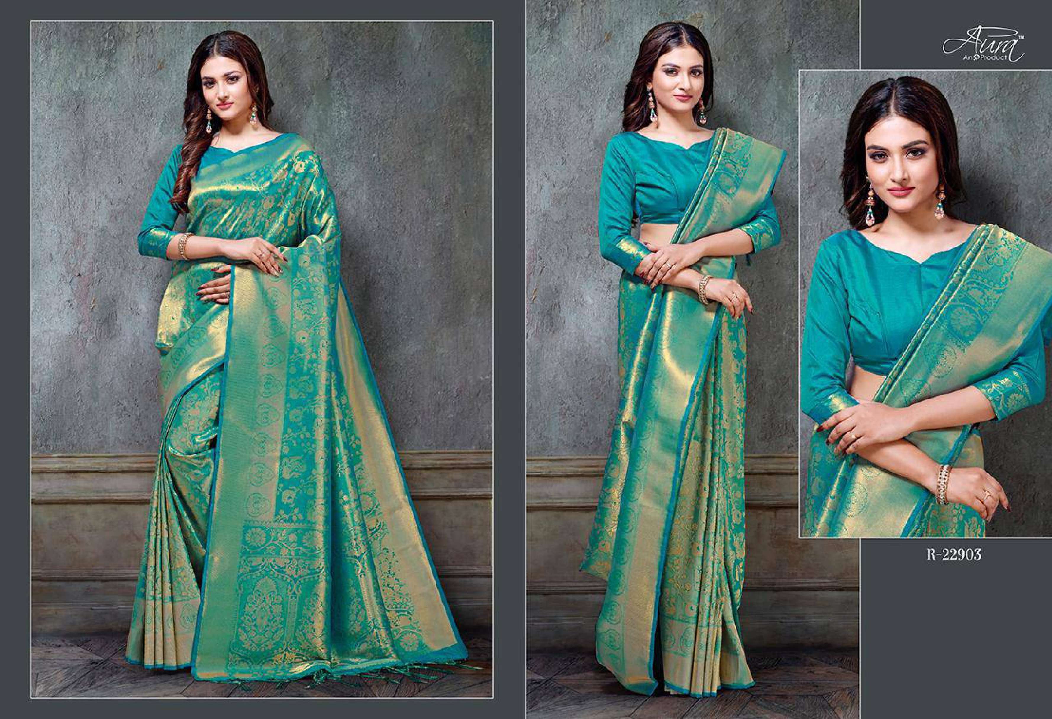 Aura Yana Ocassional Designer Silk Saree Wholesale catalog