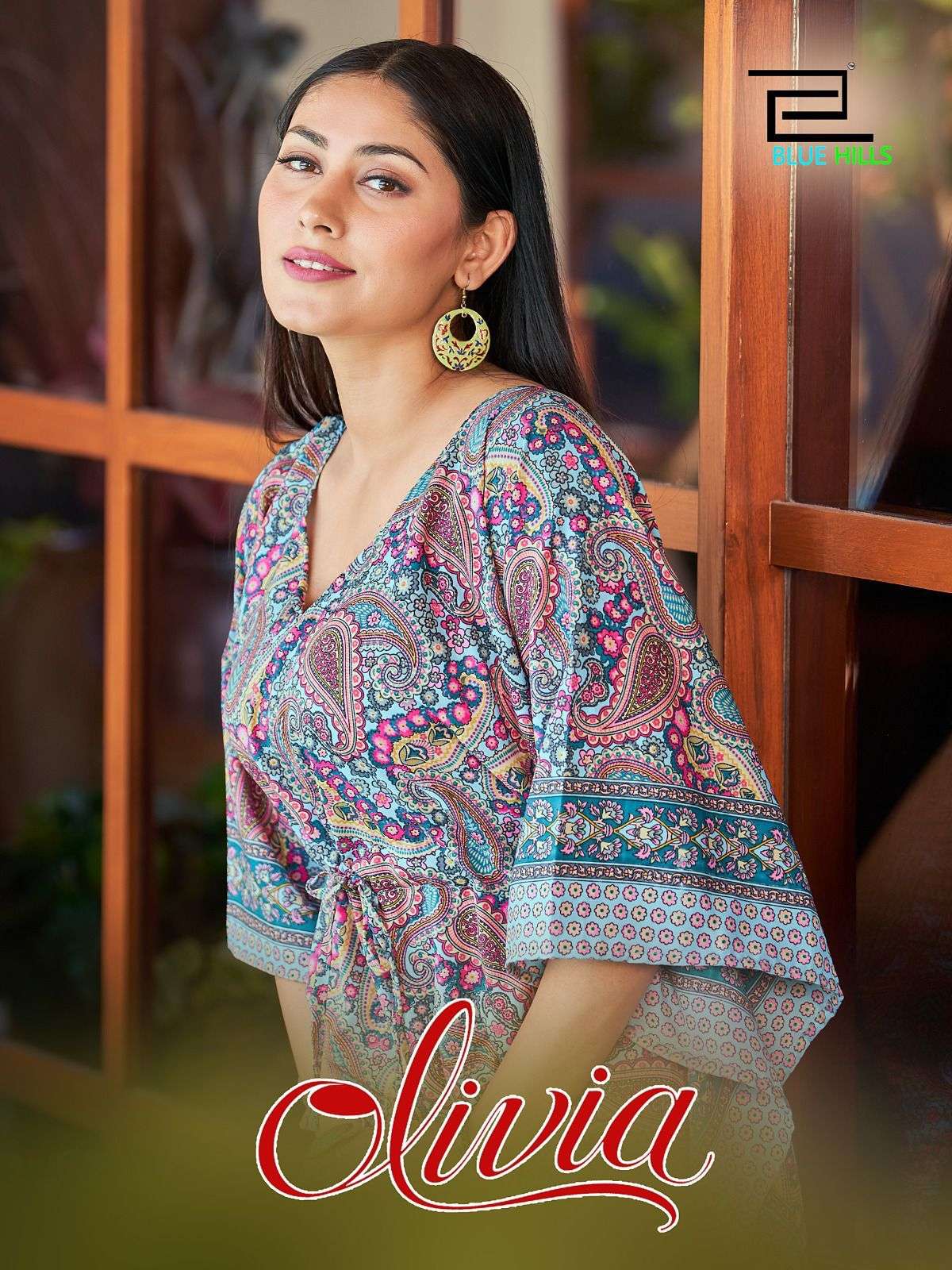 BLUE HILLS CO-ORDS SET TOP BOTTOM Fabrics heavy micro print Kurti Wholesale catalog
