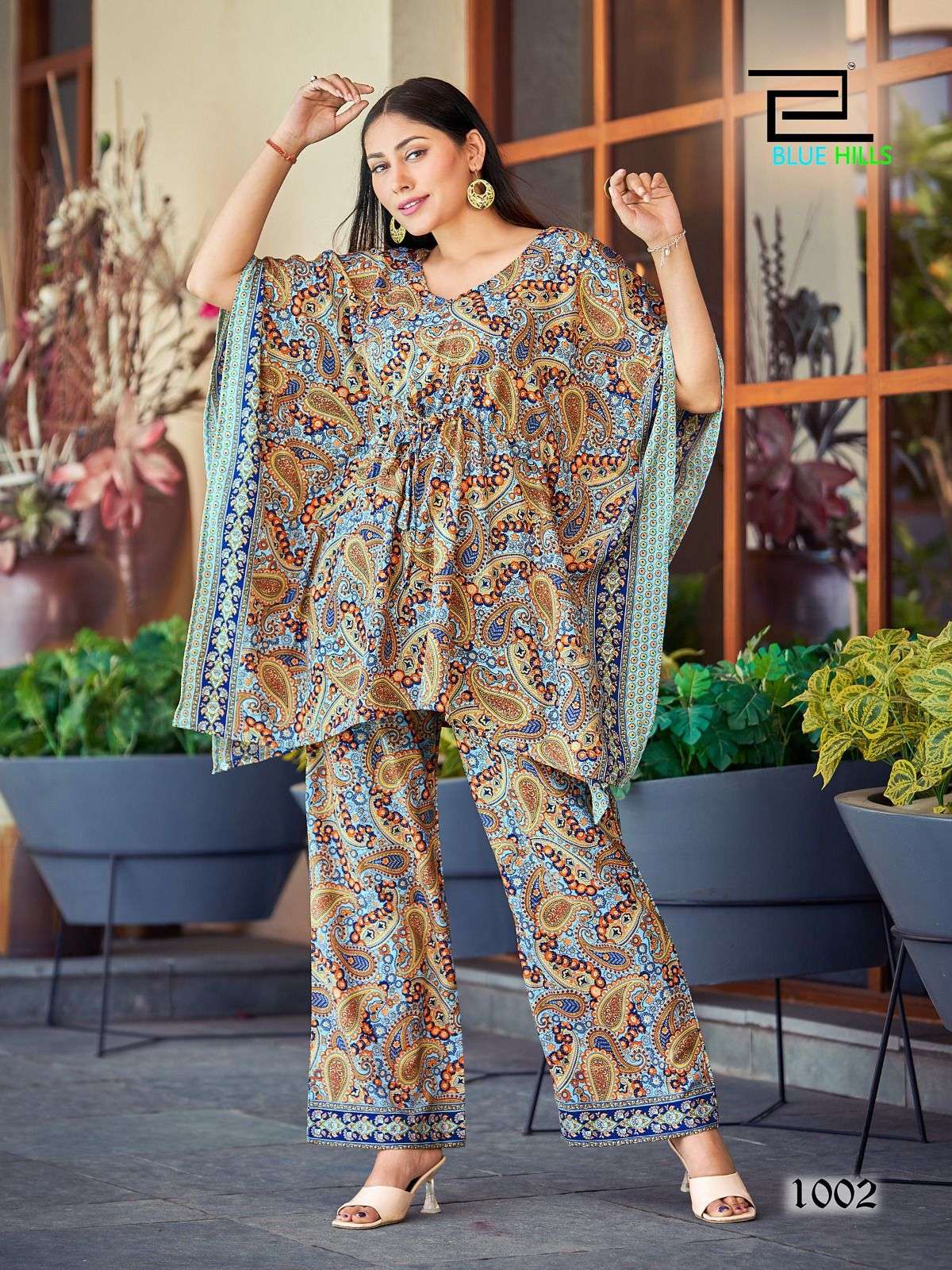 BLUE HILLS CO-ORDS SET TOP BOTTOM Fabrics heavy micro print Kurti Wholesale catalog