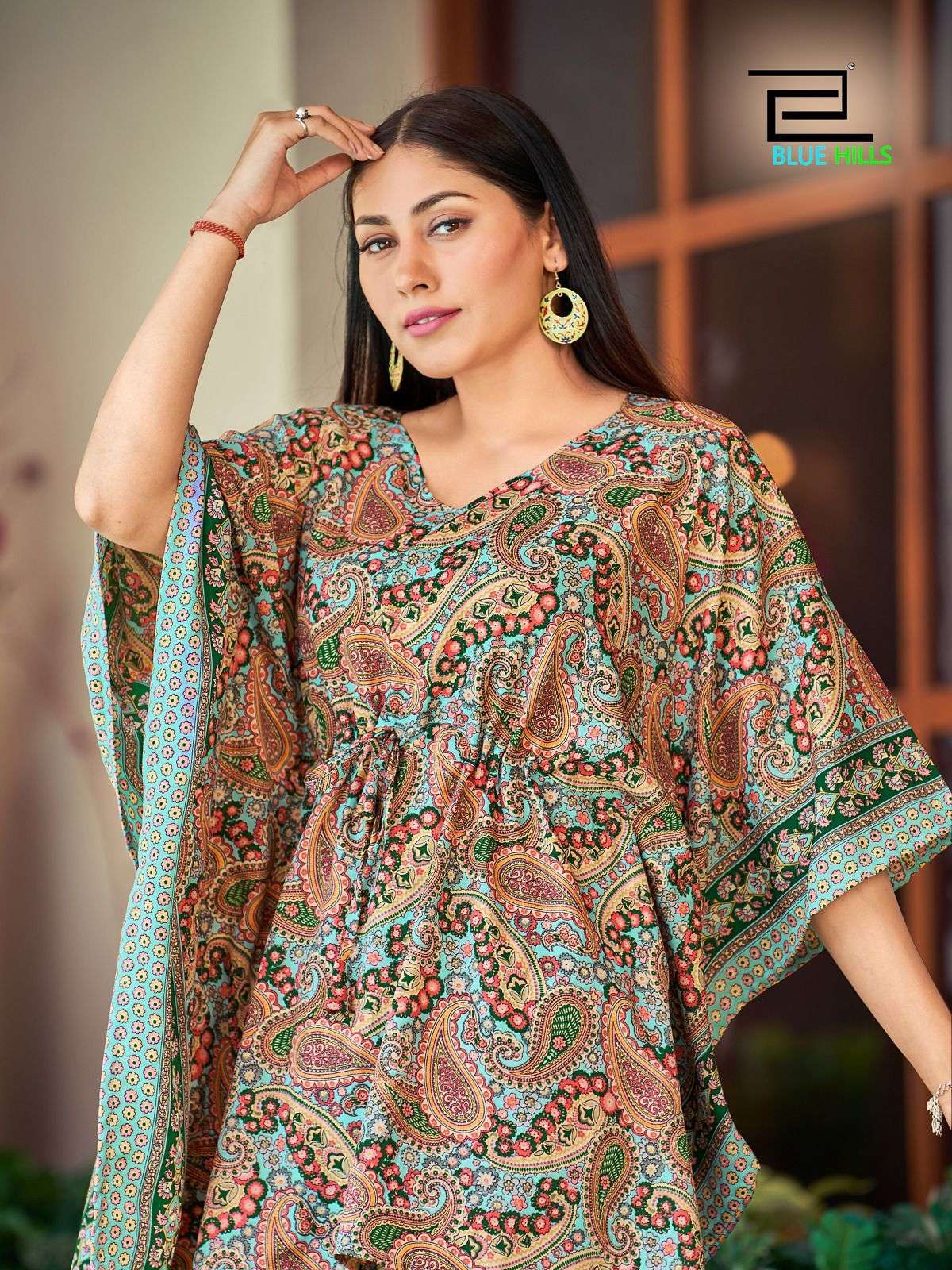 BLUE HILLS CO-ORDS SET TOP BOTTOM Fabrics heavy micro print Kurti Wholesale catalog