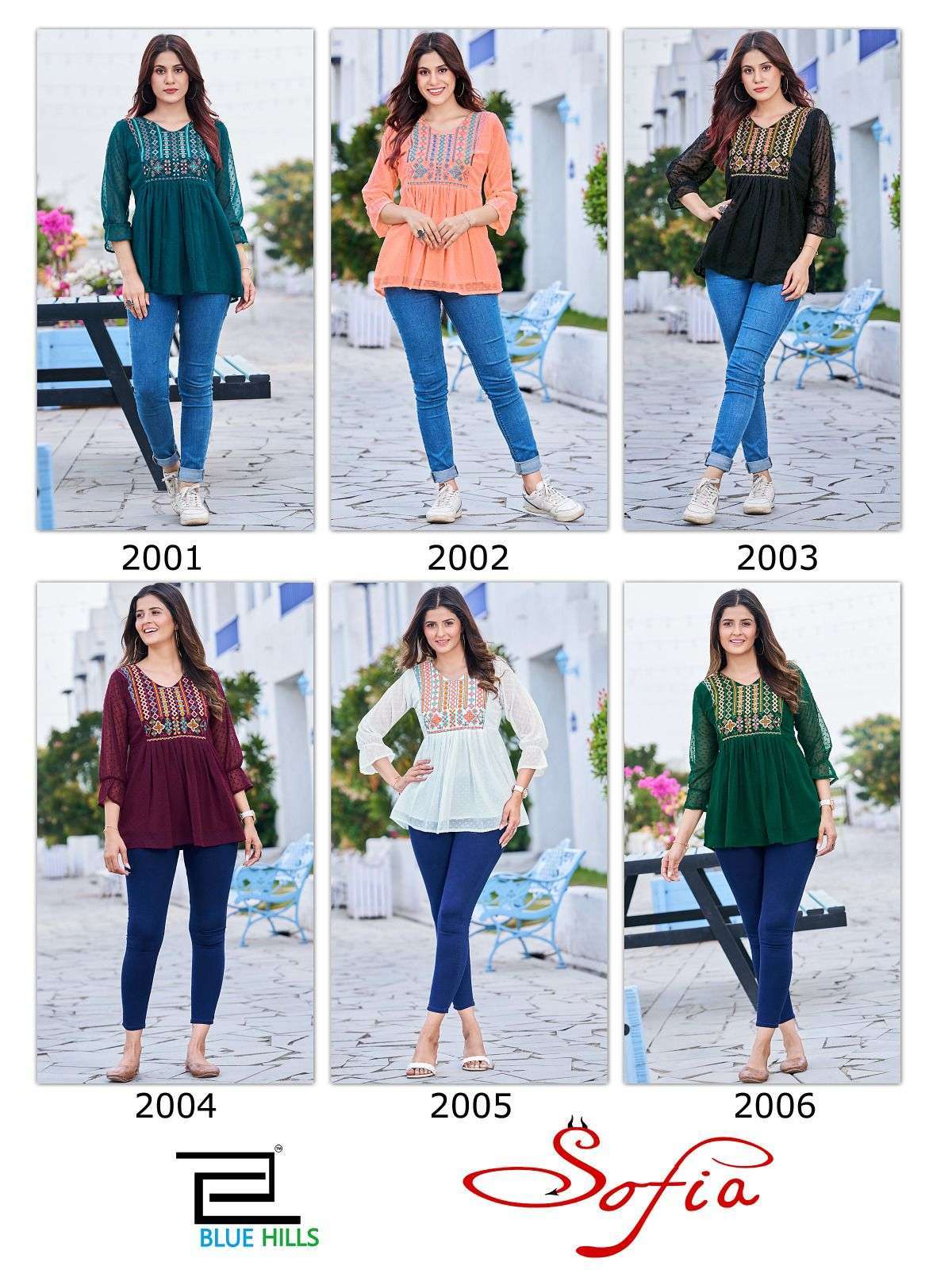 BLUE HILLS SOFIA AMAZING FANCY SHORT TOPS Wholesale catalog