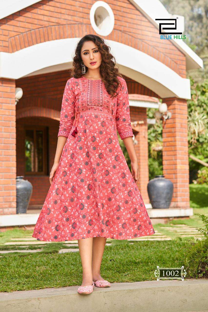 Blue Hills Spicy Vol 1 Summer Special Long Kurti Collection Wholesale catalog