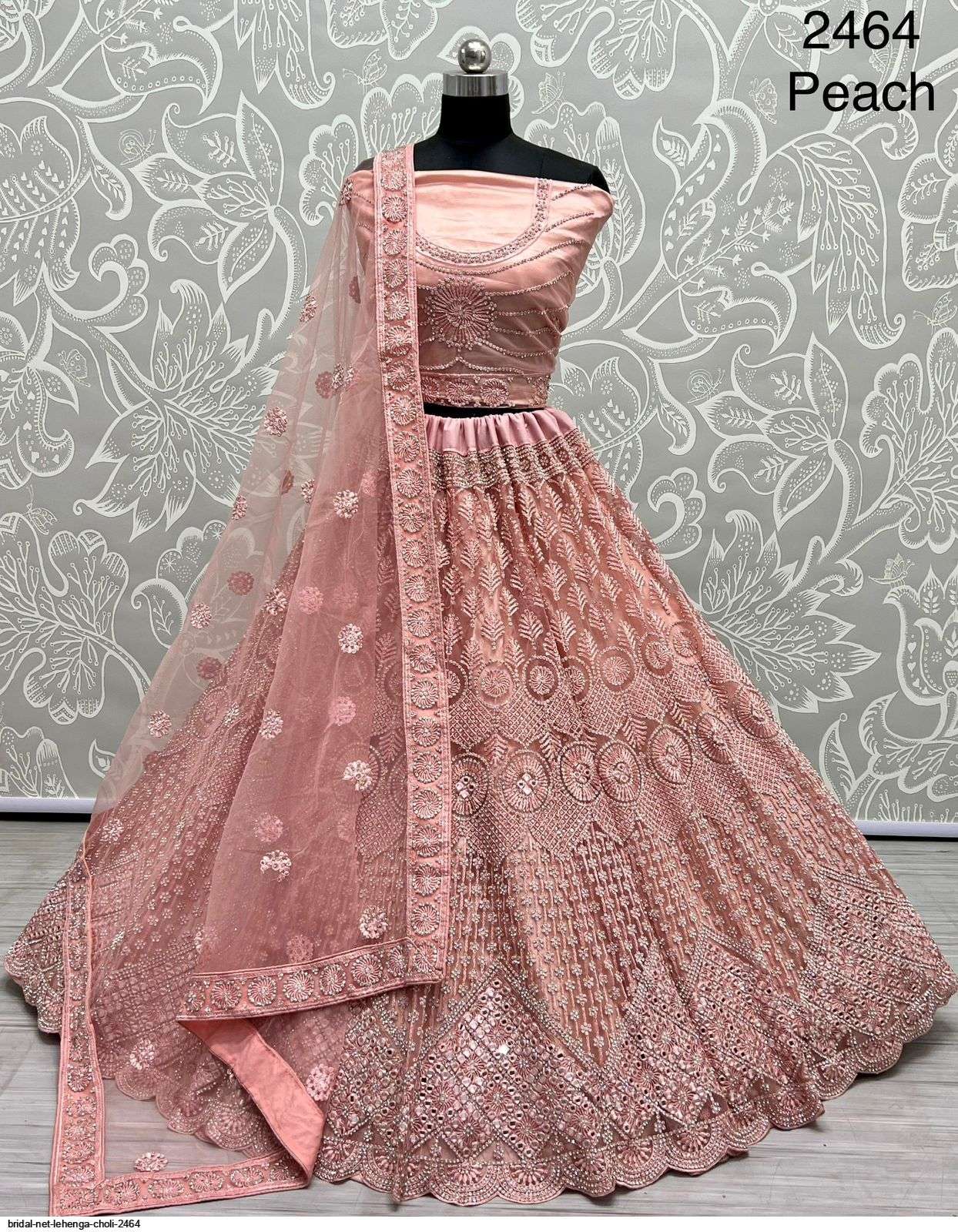 BRIDAL NET LEHENGA CHOLI 2464 Wholesale catalog