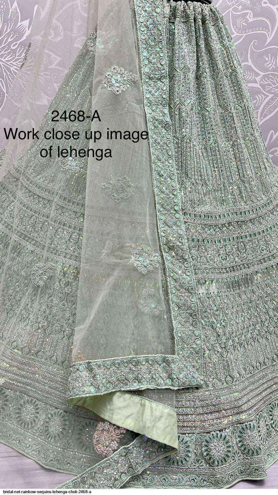 BRIDAL NET RAINBOW SEQUINS LEHENGA CHOLI 2468 A Wholesale catalog