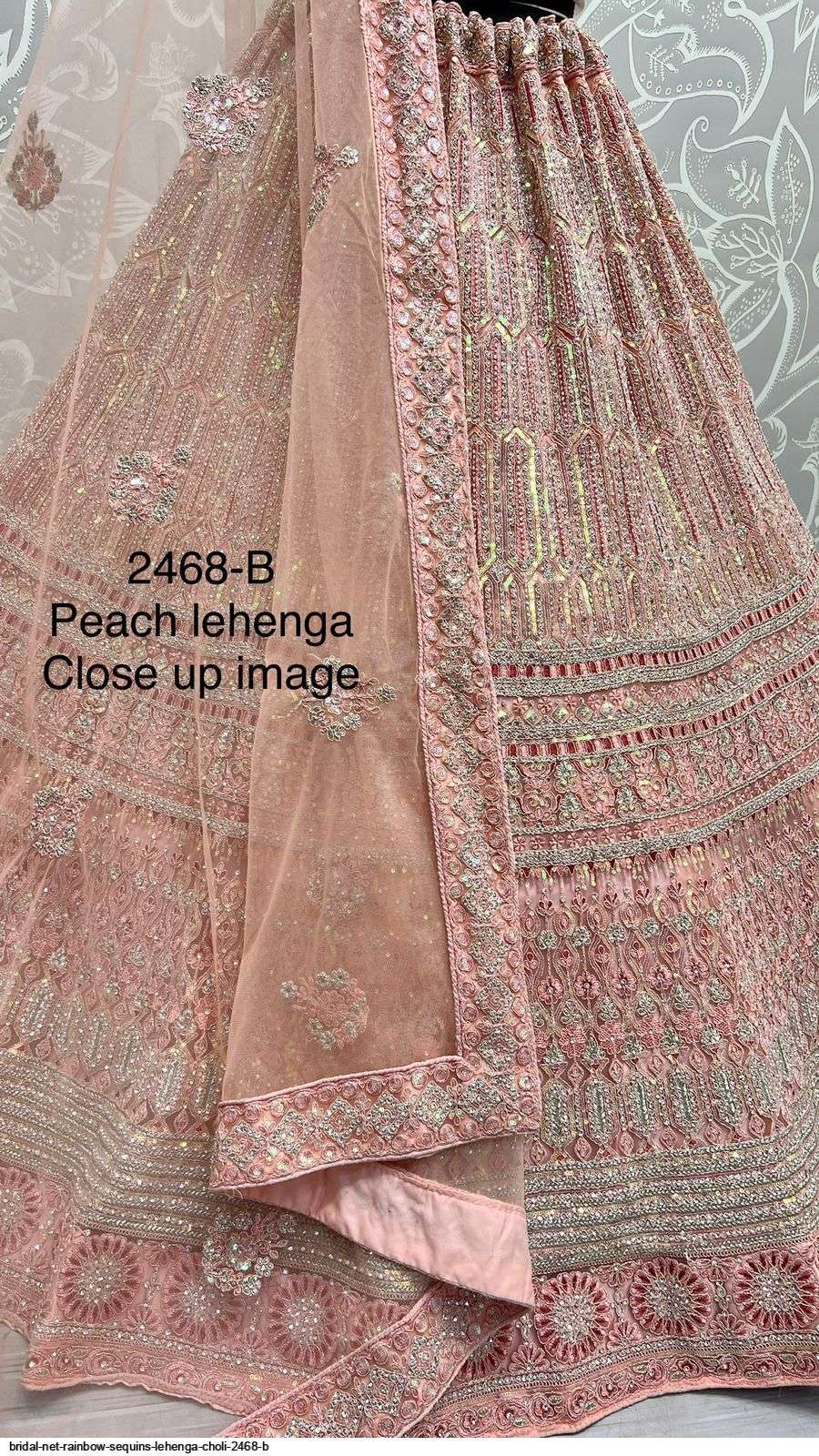 BRIDAL NET RAINBOW SEQUINS LEHENGA CHOLI 2468 B Wholesale catalog