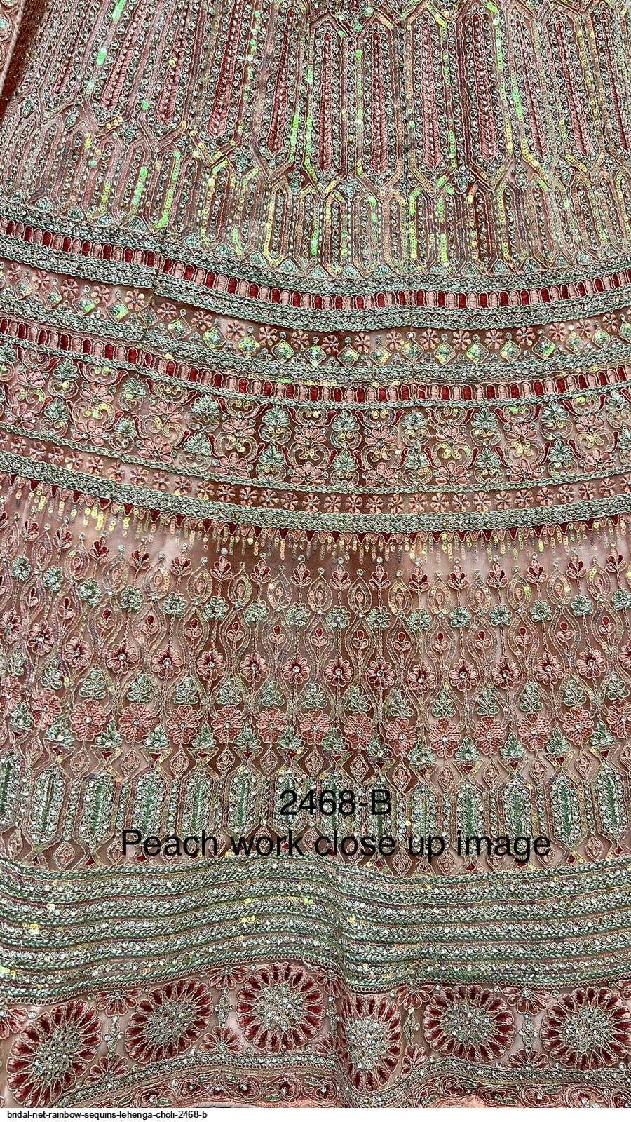 BRIDAL NET RAINBOW SEQUINS LEHENGA CHOLI 2468 B Wholesale catalog