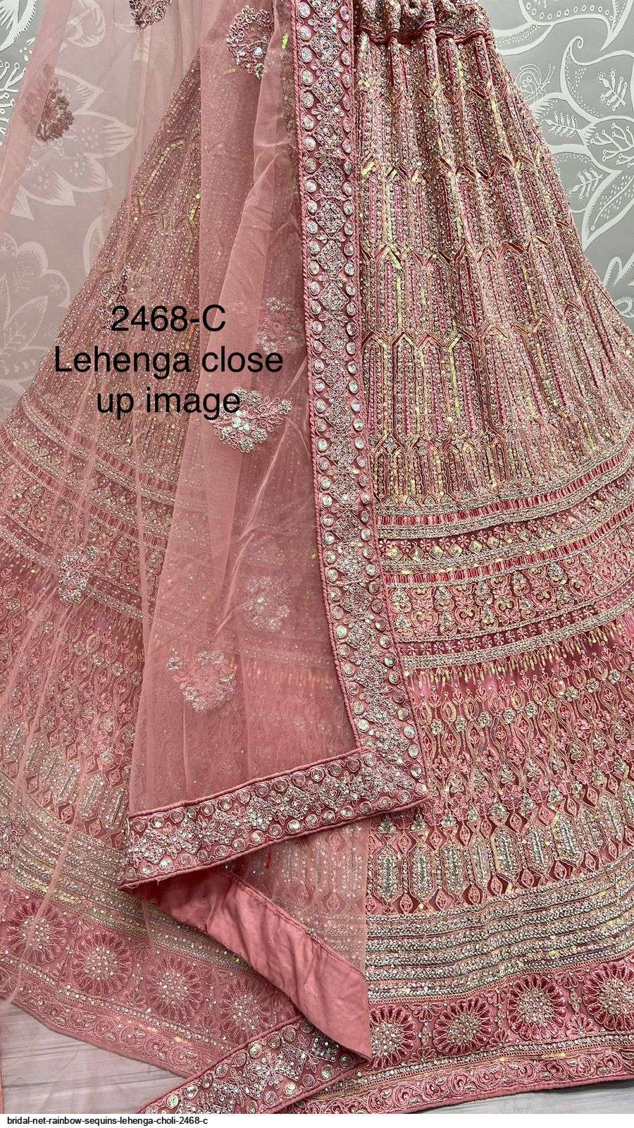 BRIDAL NET RAINBOW SEQUINS LEHENGA CHOLI 2468 C Wholesale catalog