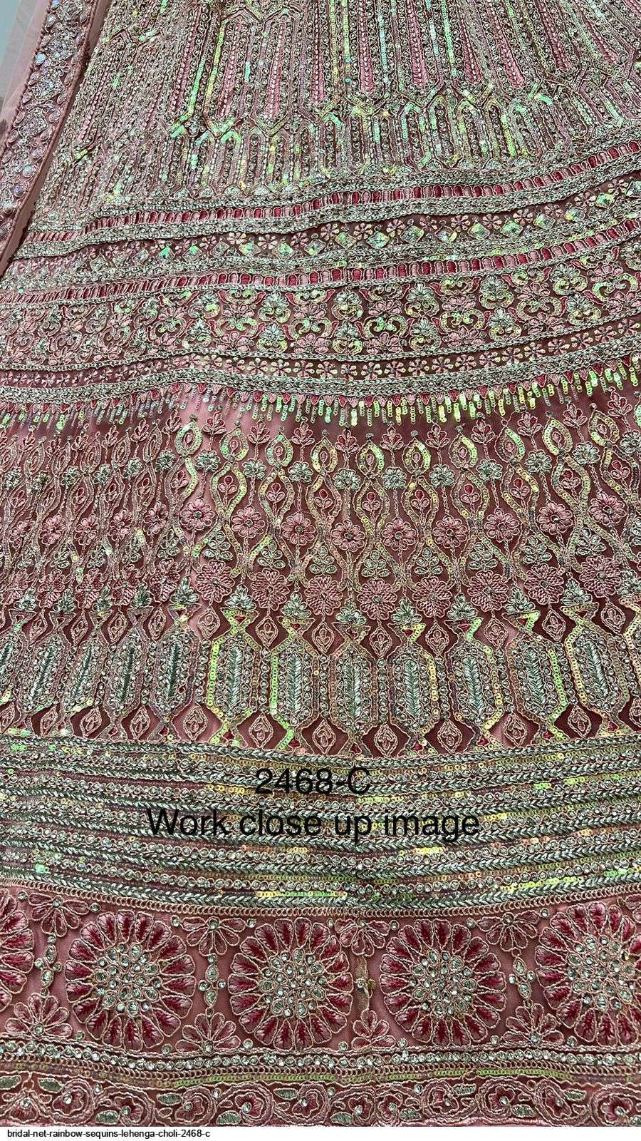 BRIDAL NET RAINBOW SEQUINS LEHENGA CHOLI 2468 C Wholesale catalog