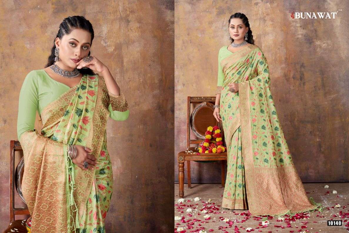 Bunawat Amanat Silk Festive Designer Saree Wholesale catalog
