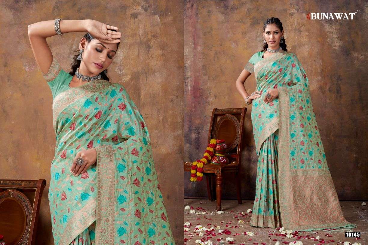 Bunawat Amanat Silk Festive Designer Saree Wholesale catalog