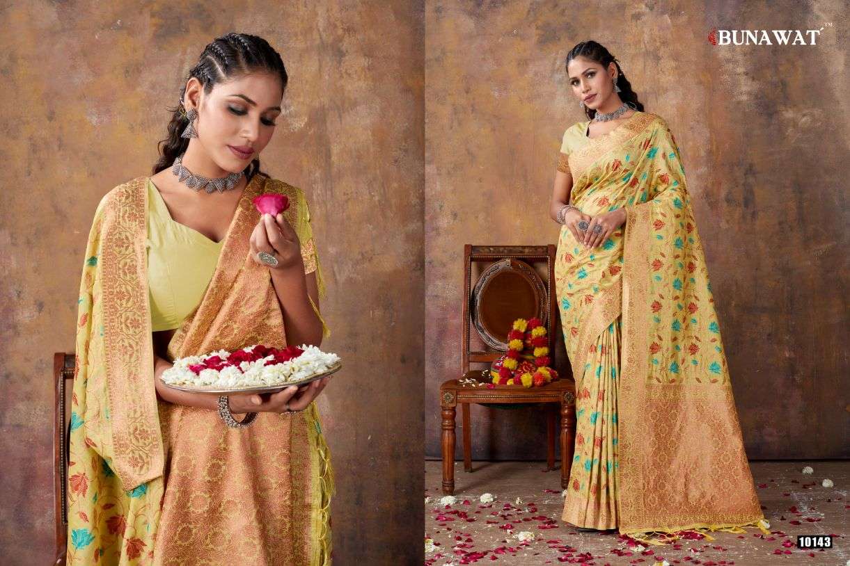 Bunawat Amanat Silk Festive Designer Saree Wholesale catalog
