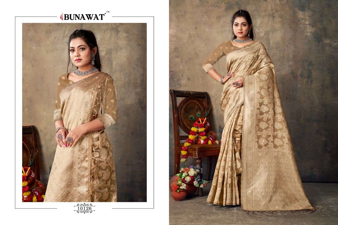Bunawat Kalash Designer Organza Saree Wholesale catalog