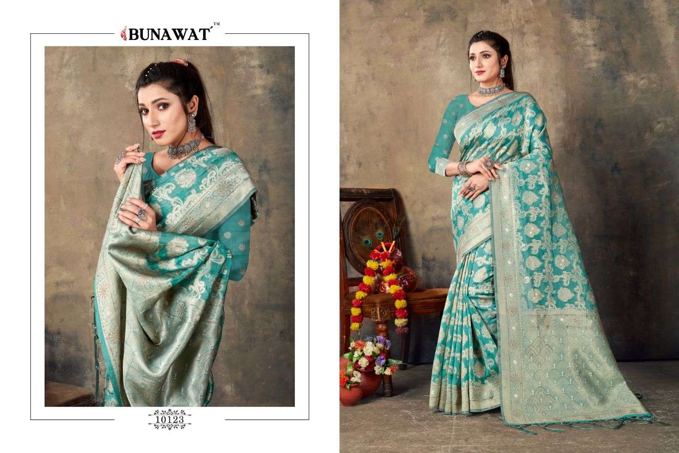 Bunawat Kalash Designer Organza Saree Wholesale catalog