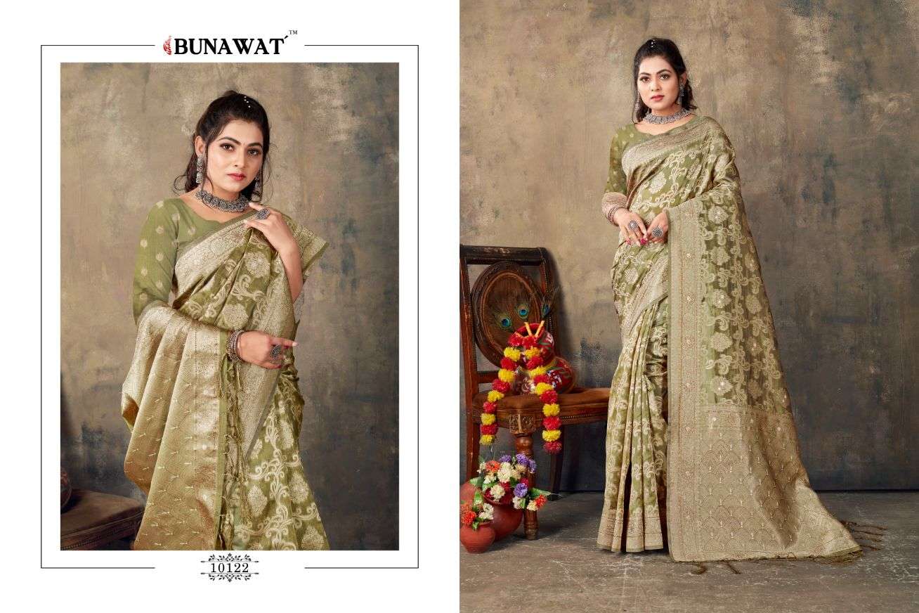 Bunawat Kalash Designer Organza Saree Wholesale catalog
