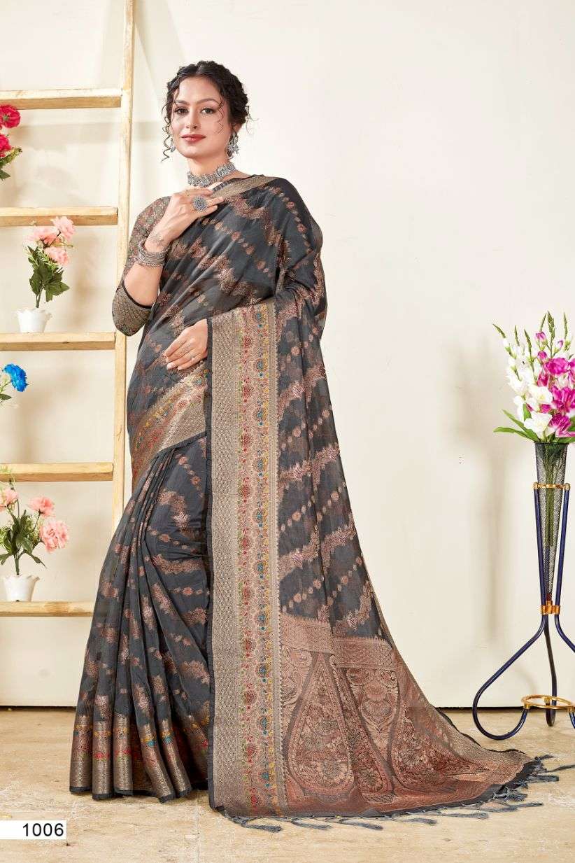 Bunawat Mishri Festive Designer Organza Saree Wholesale catalog
