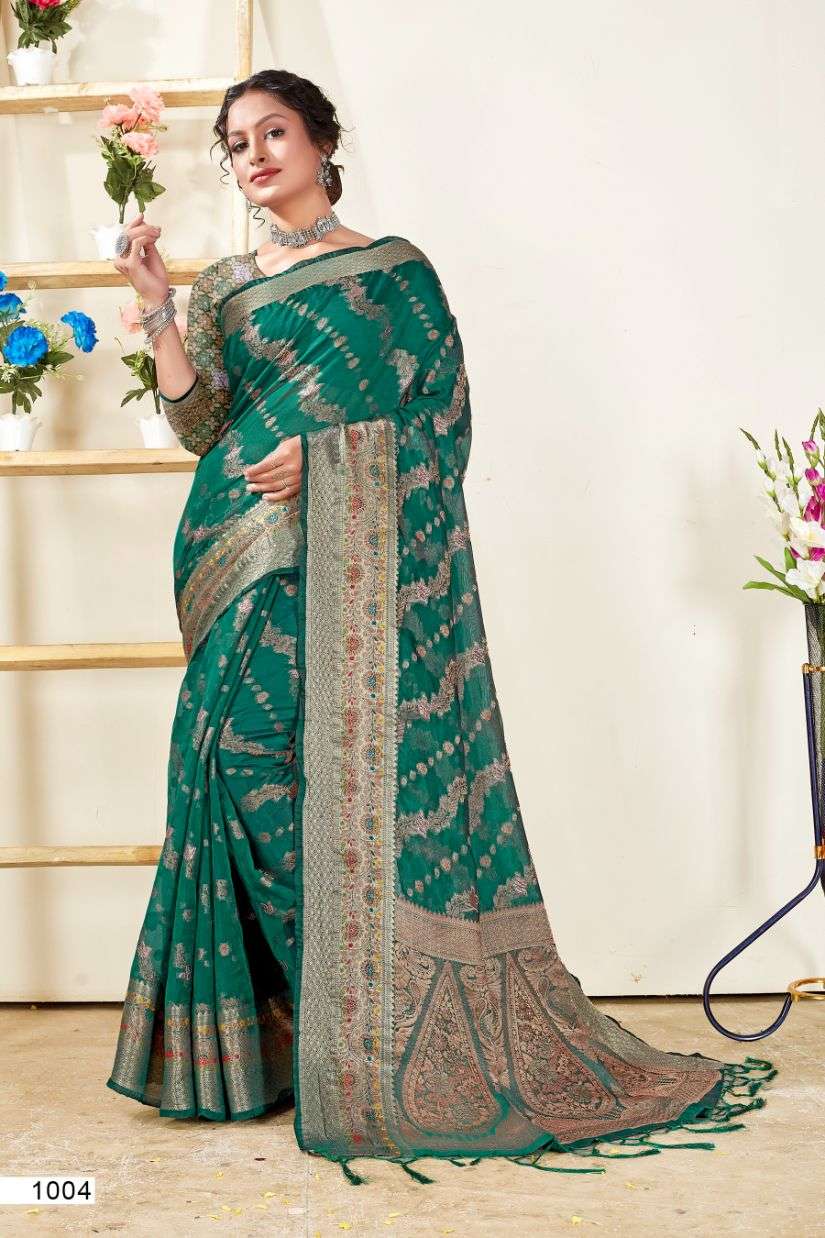Bunawat Mishri Festive Designer Organza Saree Wholesale catalog