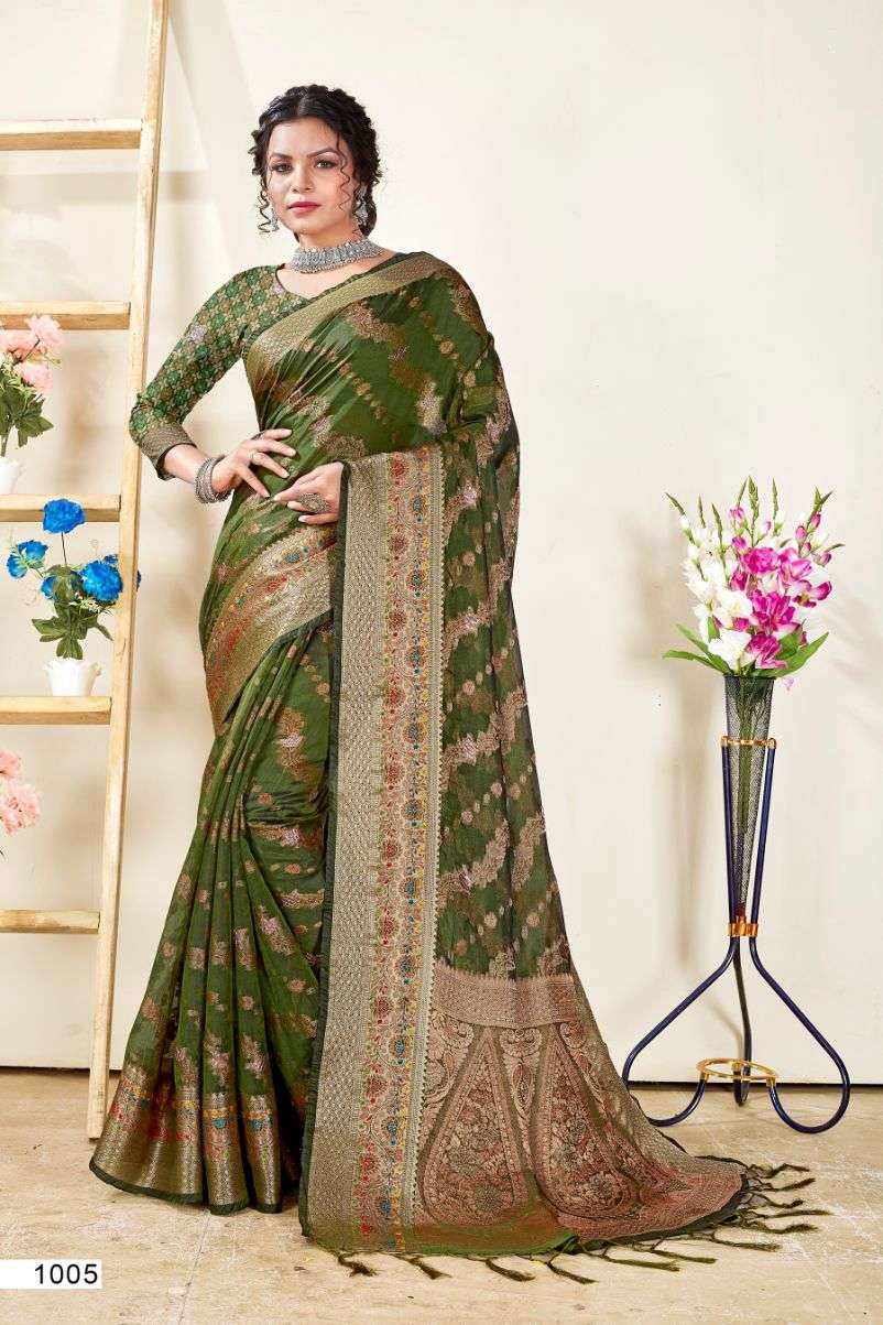 Bunawat Mishri Festive Designer Organza Saree Wholesale catalog