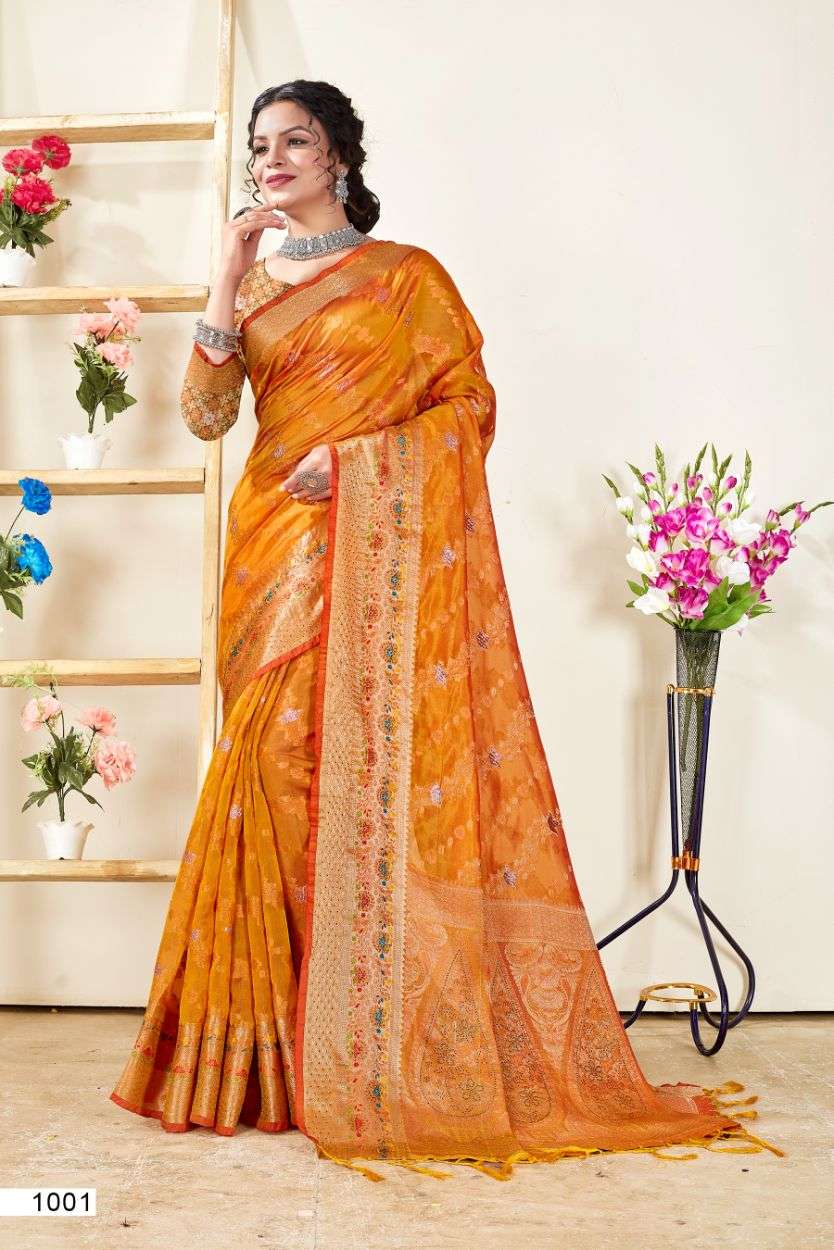 Bunawat Mishri Festive Designer Organza Saree Wholesale catalog
